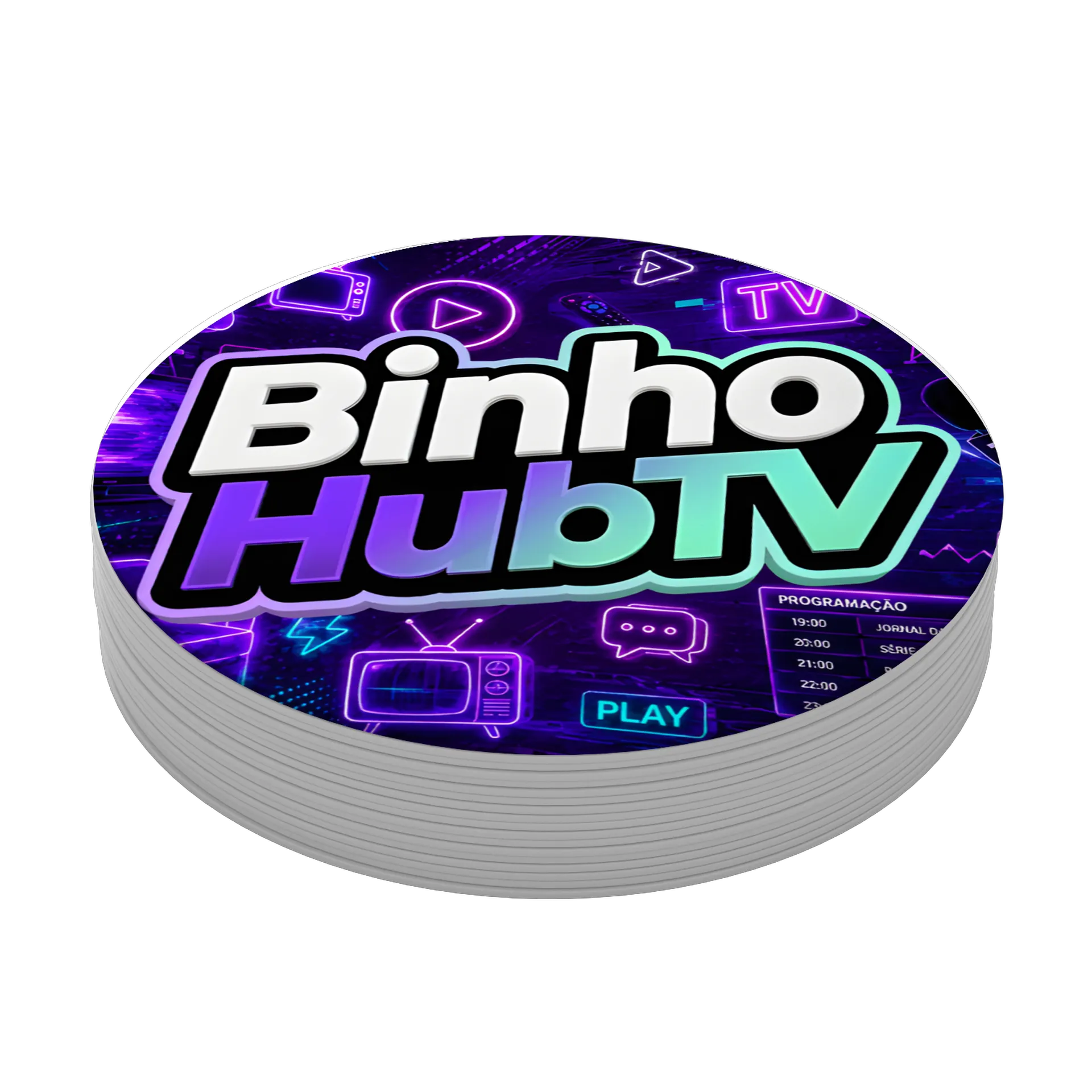 Porta-copo Logo Binho HubTV Colorido MDF de Binho — imagem 3 de 3