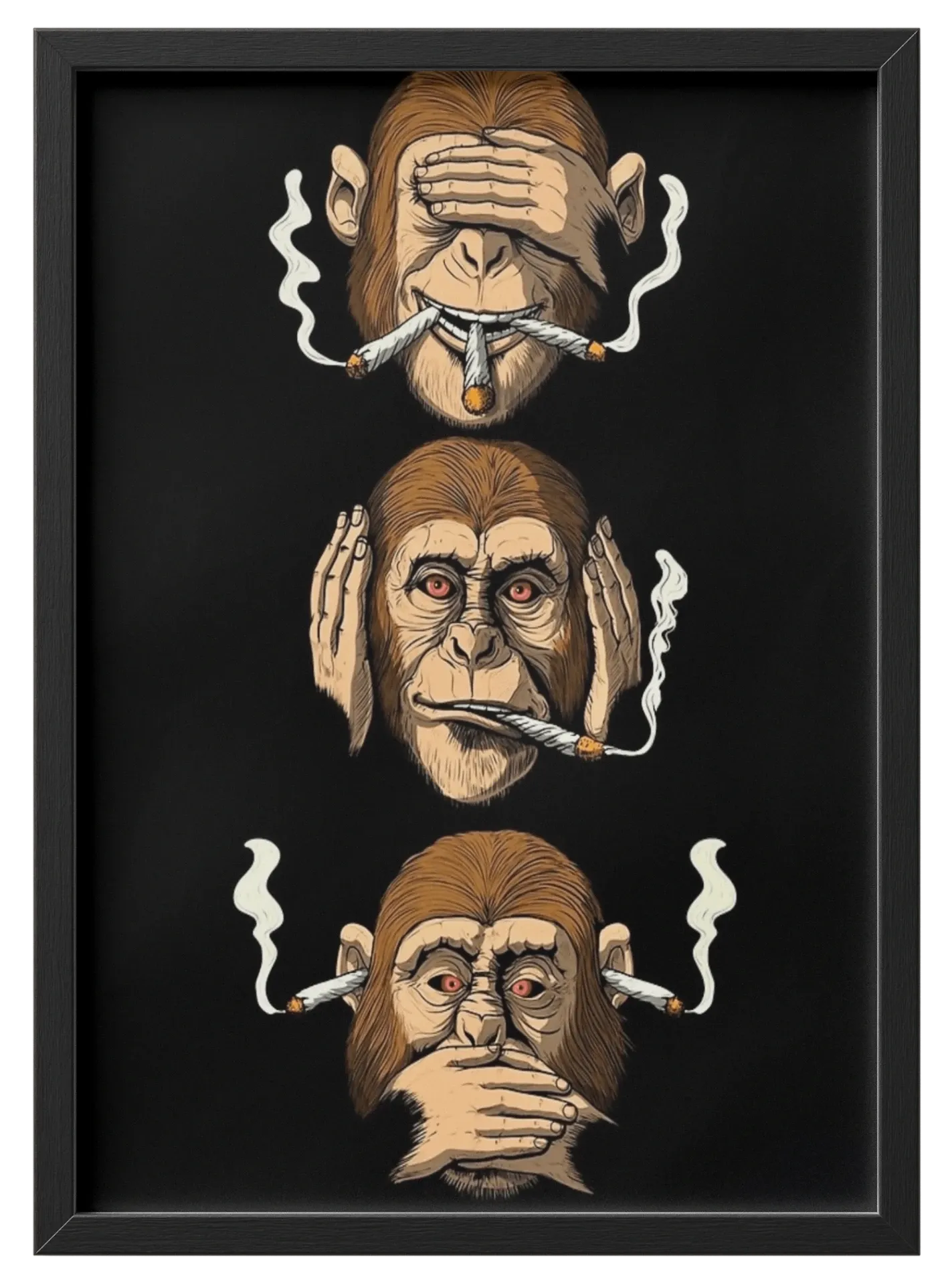 Quadro do macaco fumante  - Imagem 1