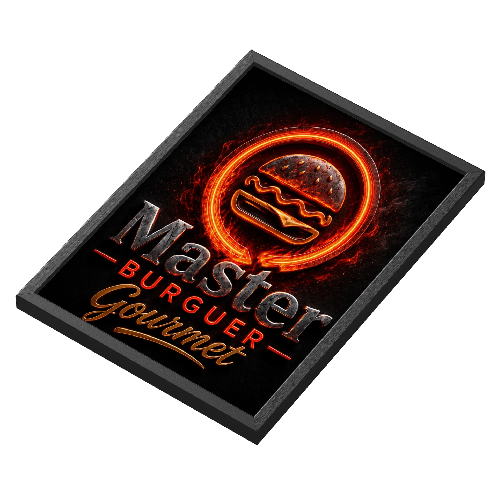 Quadro A3 personalizado Com Vidro - Master Burguer - Imagem 3