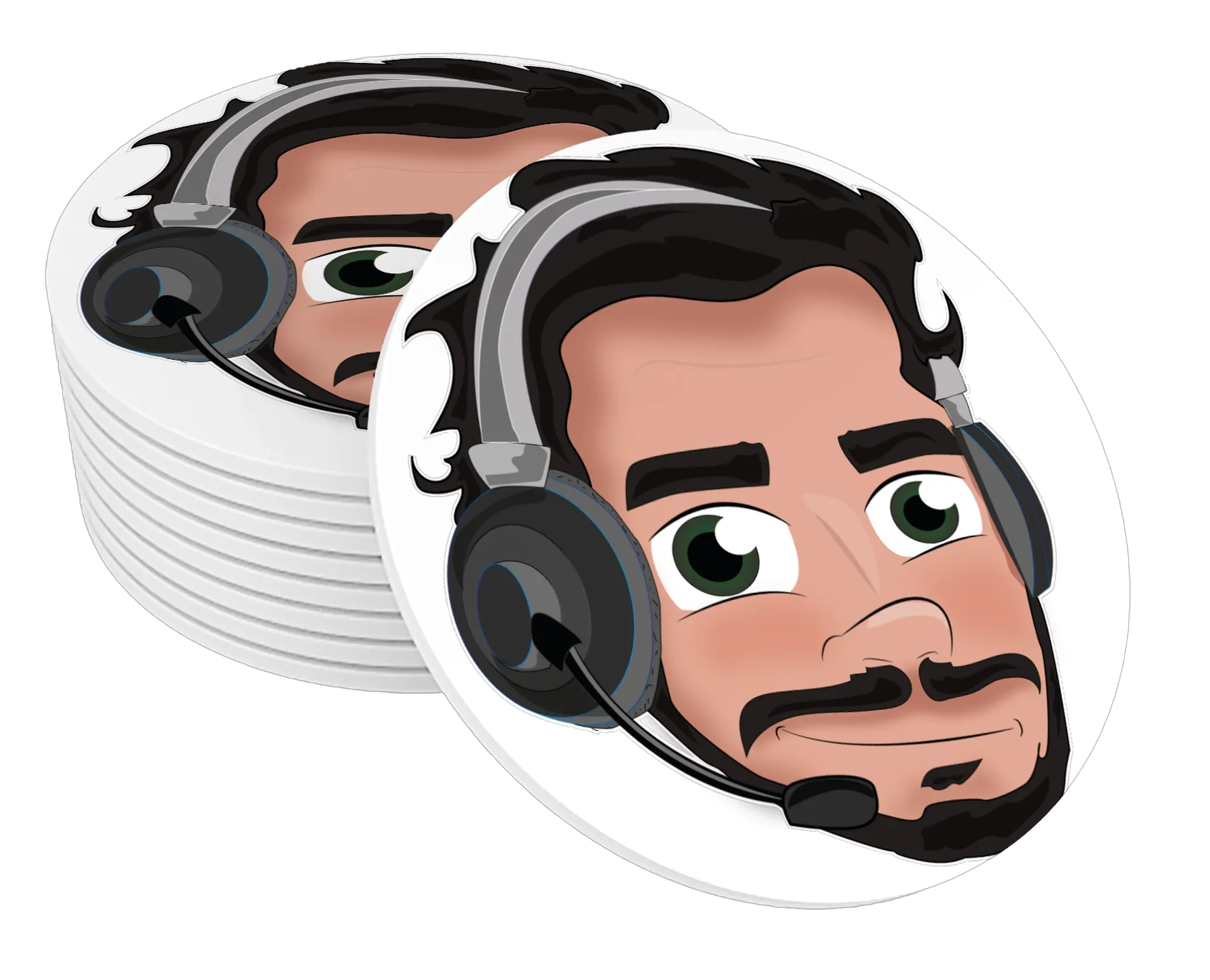 Porta-copo MDF Personagem Gamer 10x10cm - Imagem 1
