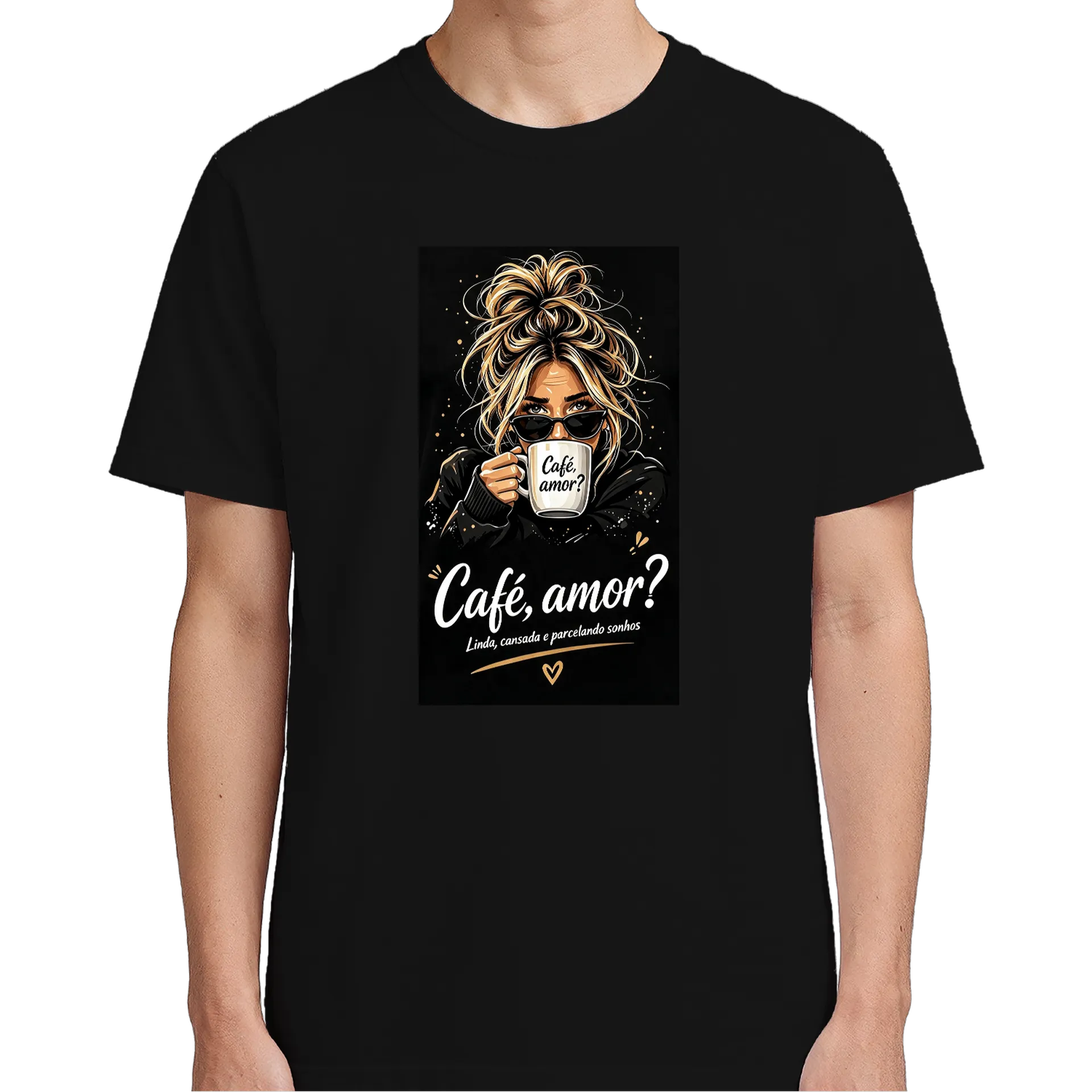 Camiseta personalizada Café, Amor? de Graciele Rosa  — imagem 4 de 6
