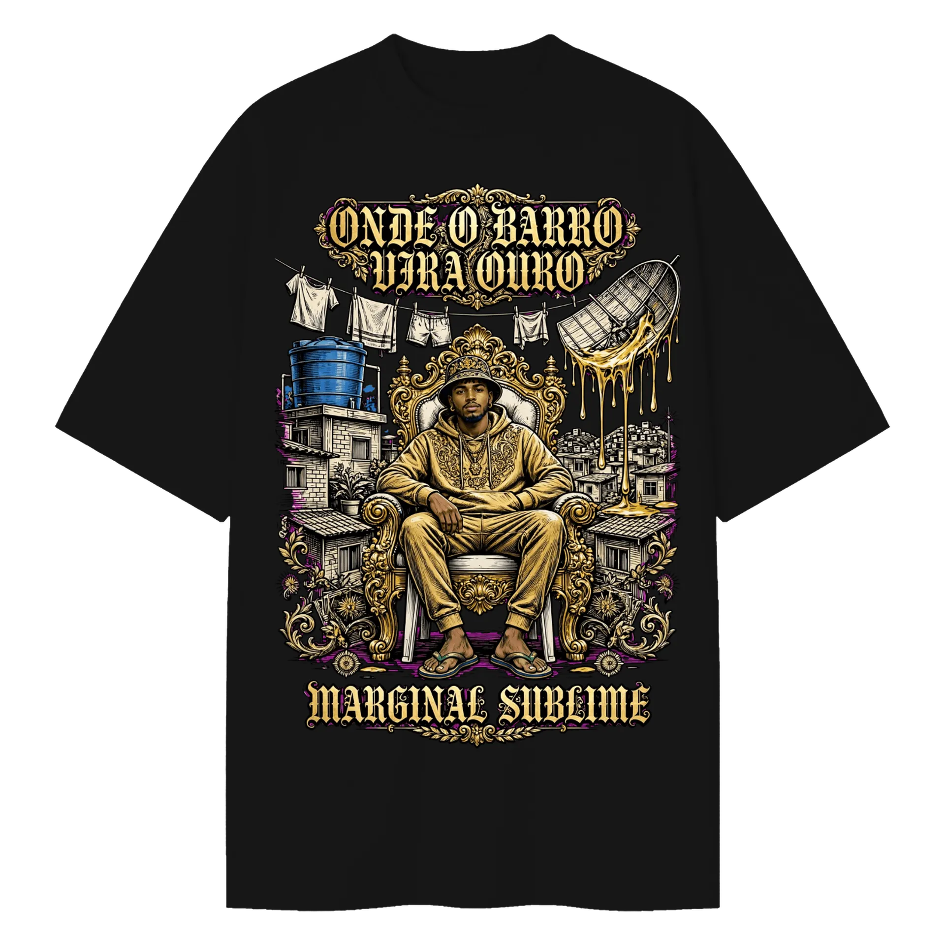 Camiseta Oversized Marginal Sublime Estampa Tipográfica - Imagem 1