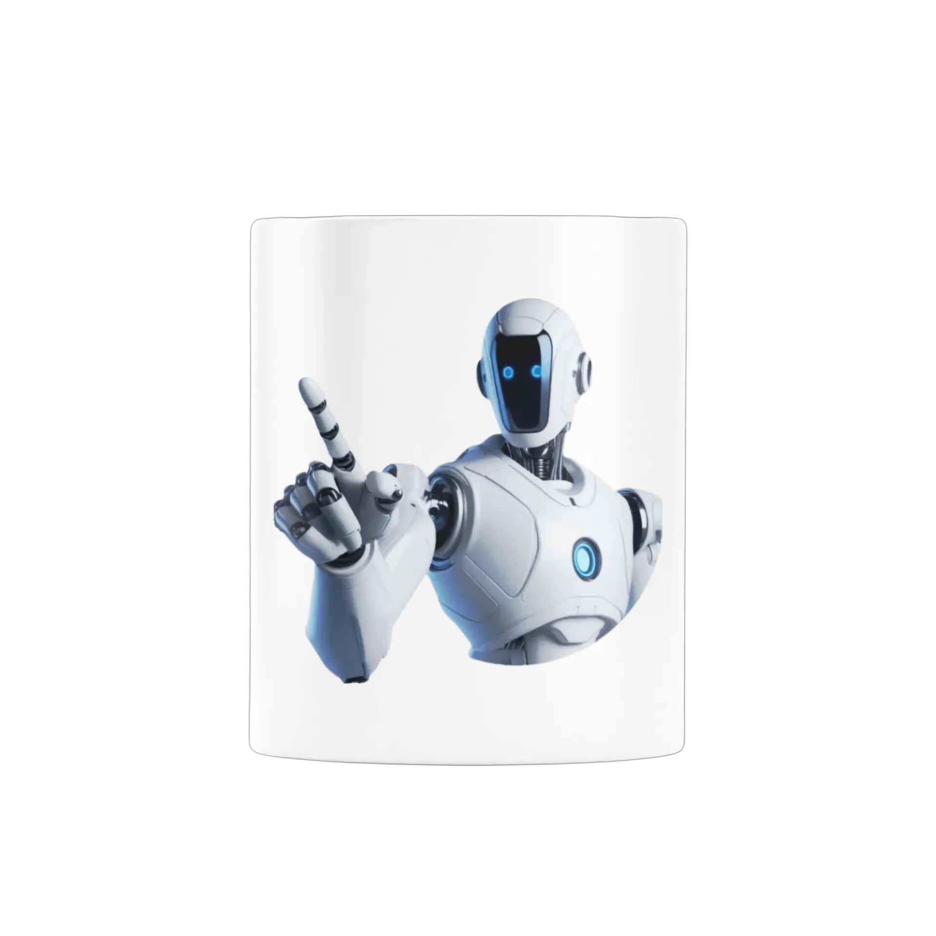 Caneca Robô Futurista Branco e Azul 325ml - Imagem 2
