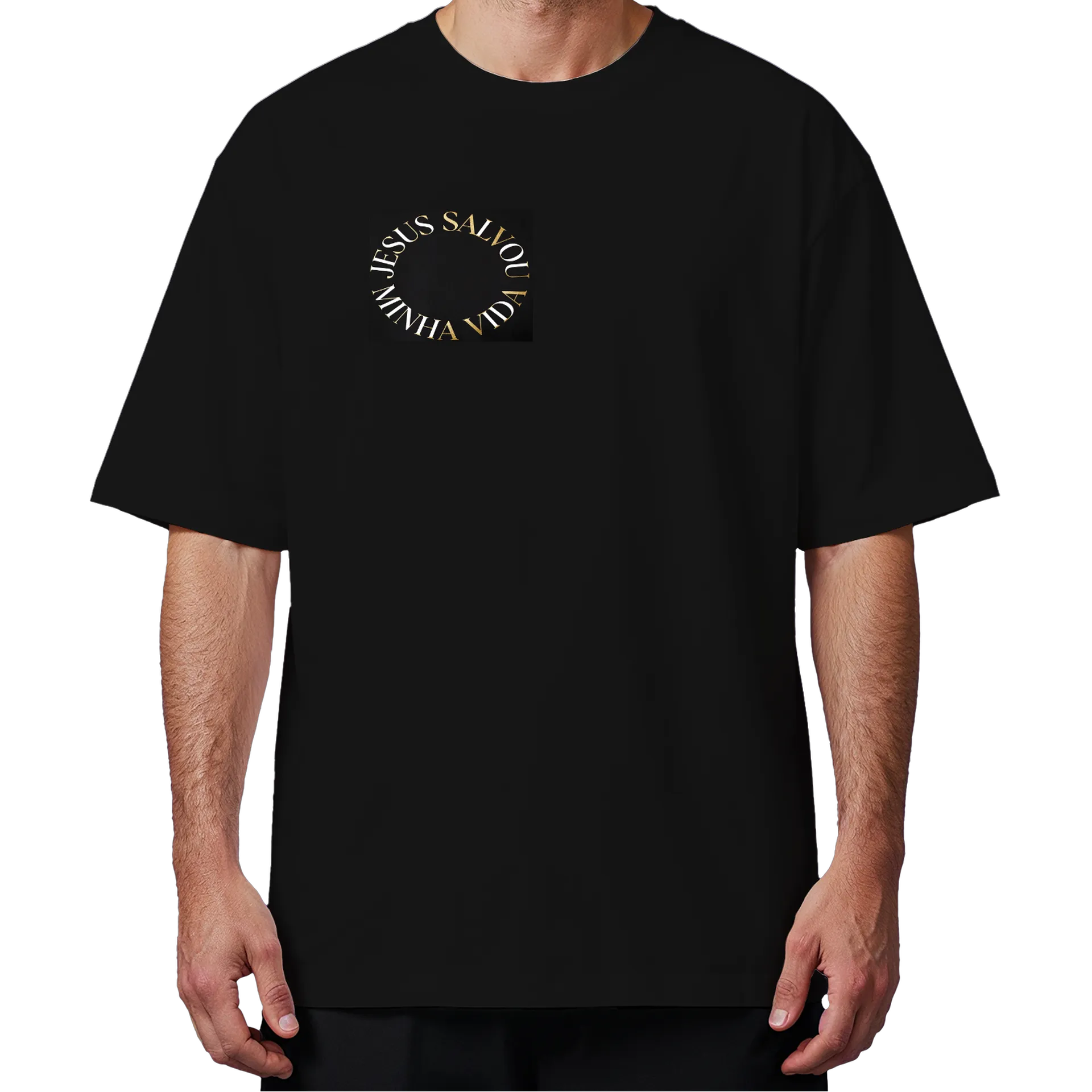 Camiseta Oversized Jesus Salvação Vida 100% Algodão - Imagem 4