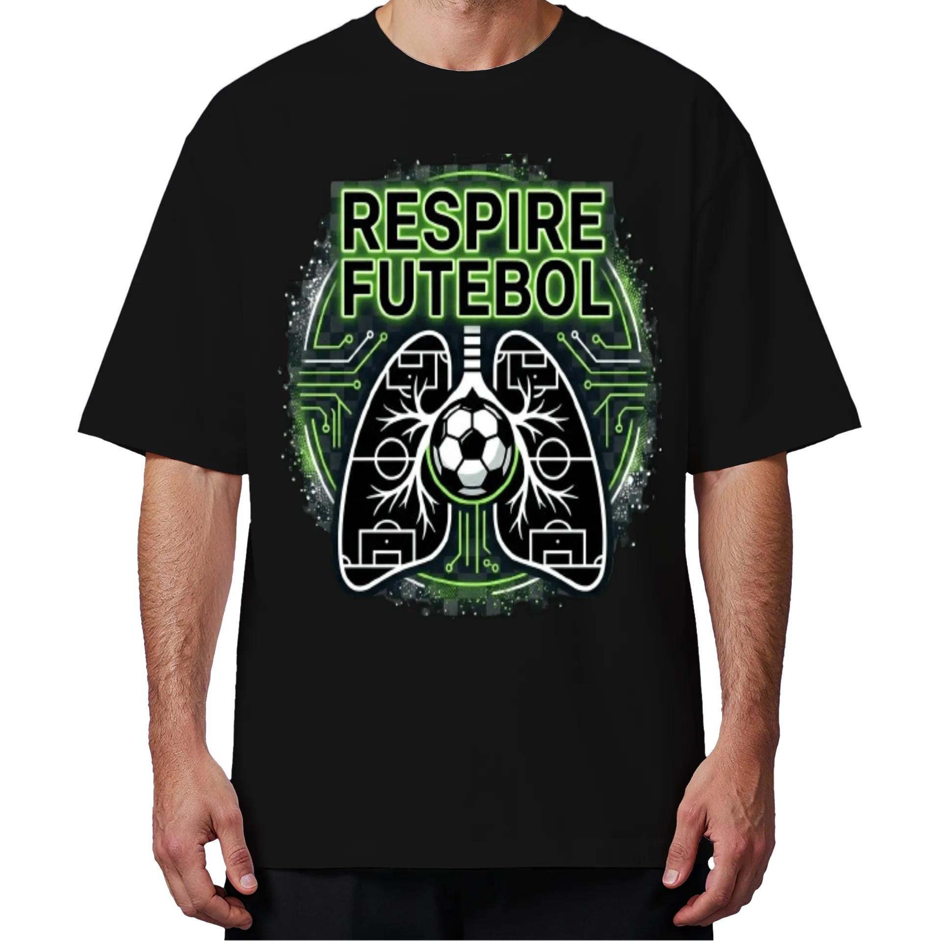 Camiseta Oversized Respire Futebol Estampa Personalizada - Imagem 4