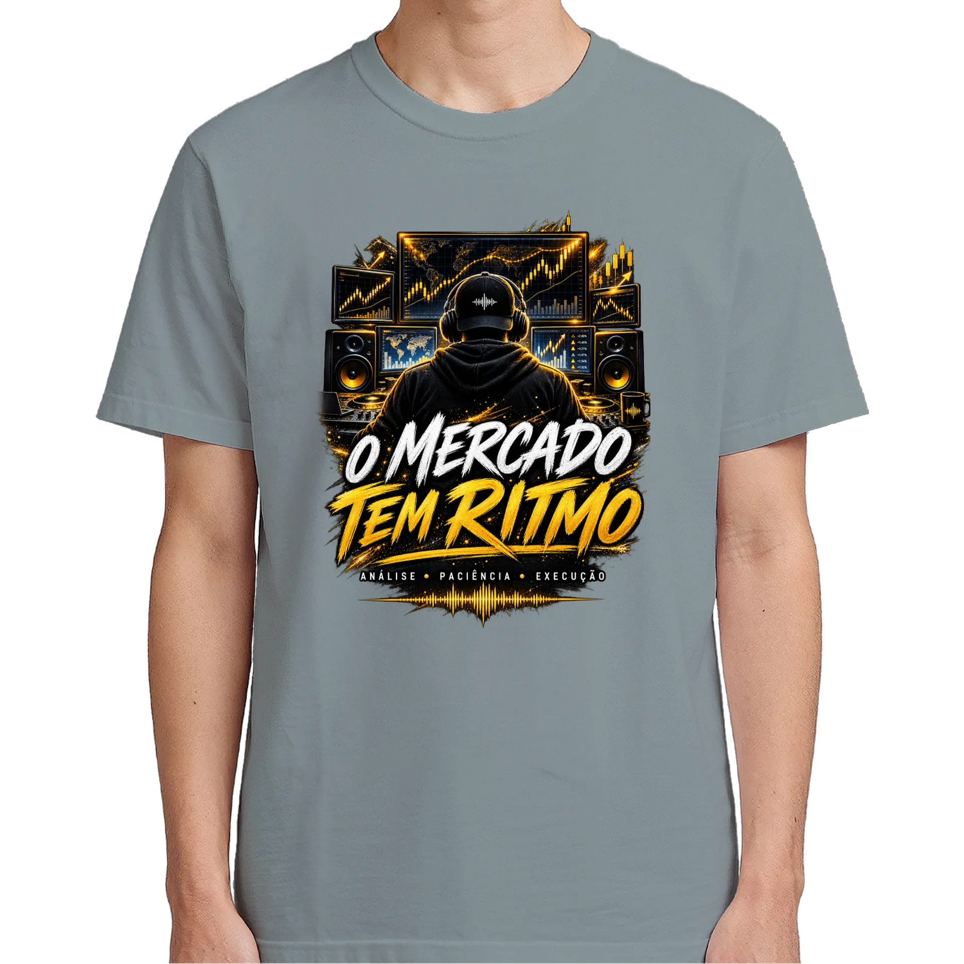 Camiseta Estampa O Mercado Tem Ritmo 100% Algodão - Imagem 5
