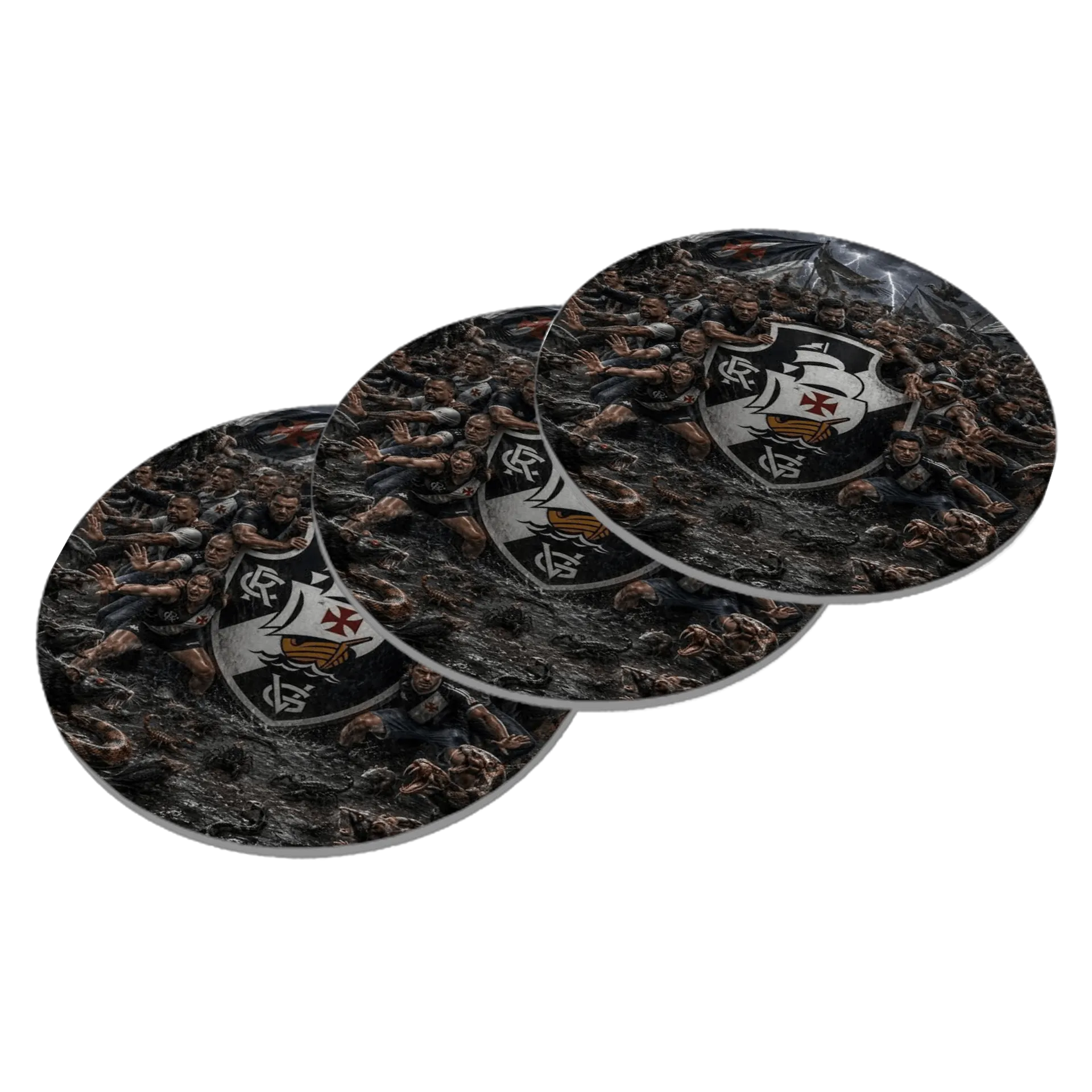Porta-copo Escudo Vasco da Gama MDF Estilo Realista - Imagem 2