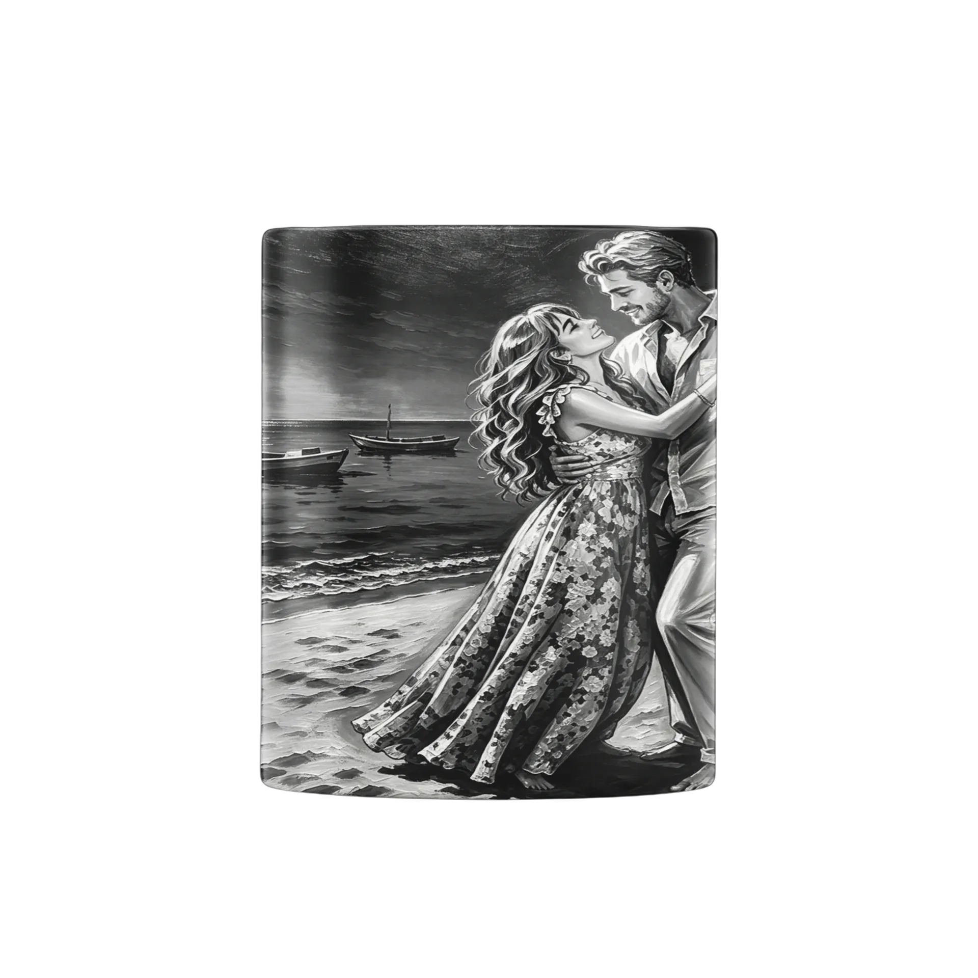 Caneca Porcelana Casal Dançando Praia 325ml - Imagem 2