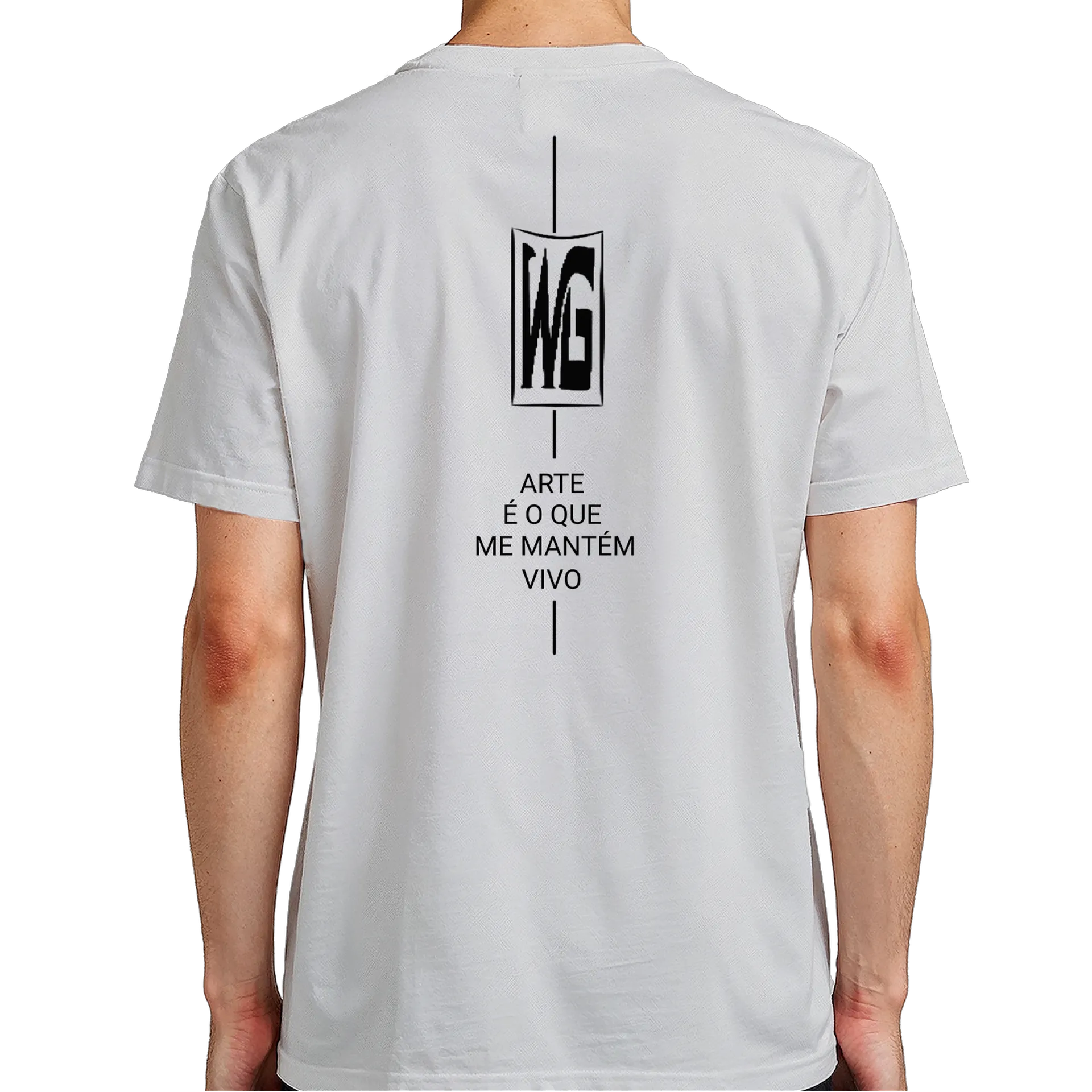 Camiseta Retrato de Homem Encapuzado Preto e Branco 100% de WG ARTE É O QUE ME MANTÉM VIVO  — imagem 6 de 6