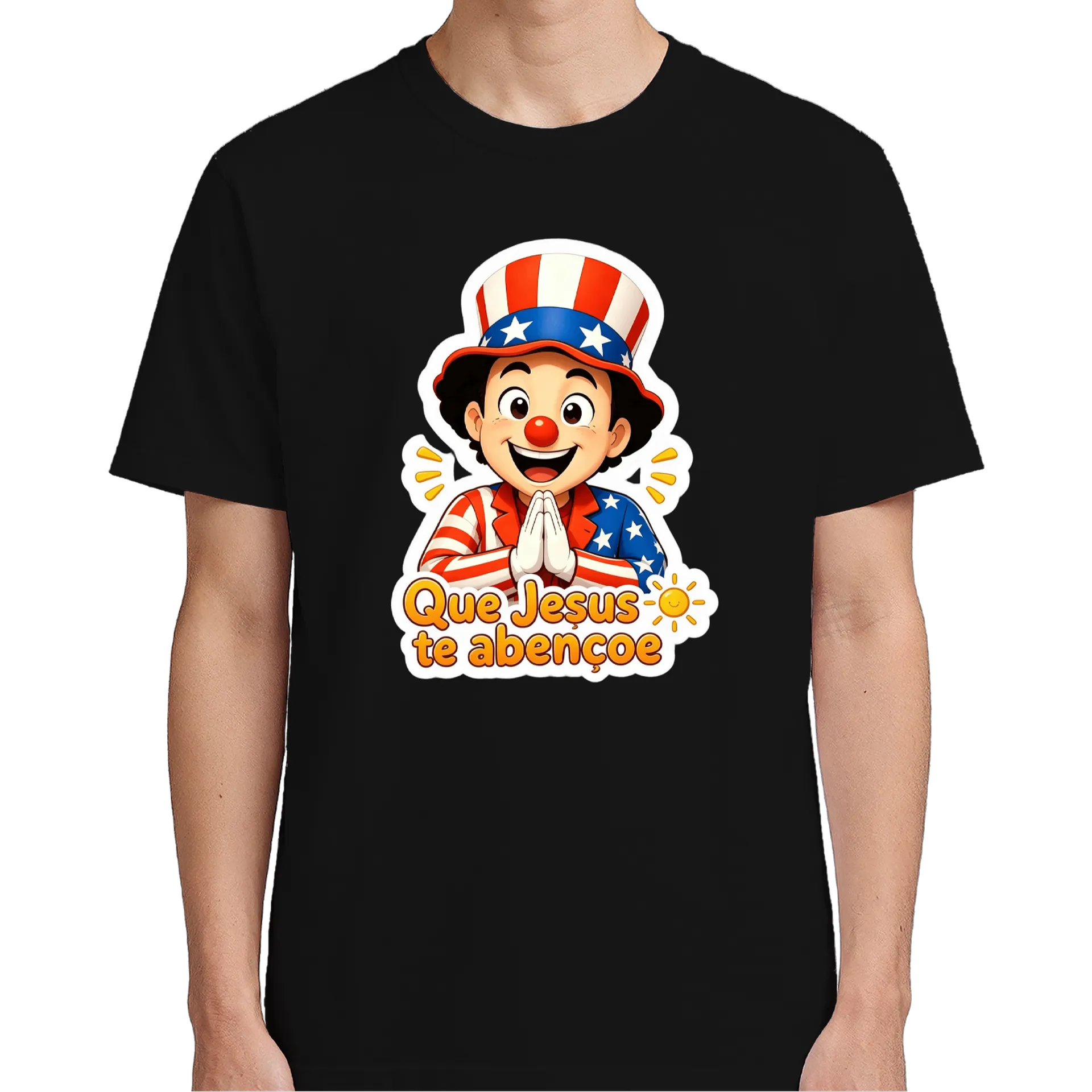 Camiseta Palhacinho Maravilha 100% Algodão Preto - Imagem 5
