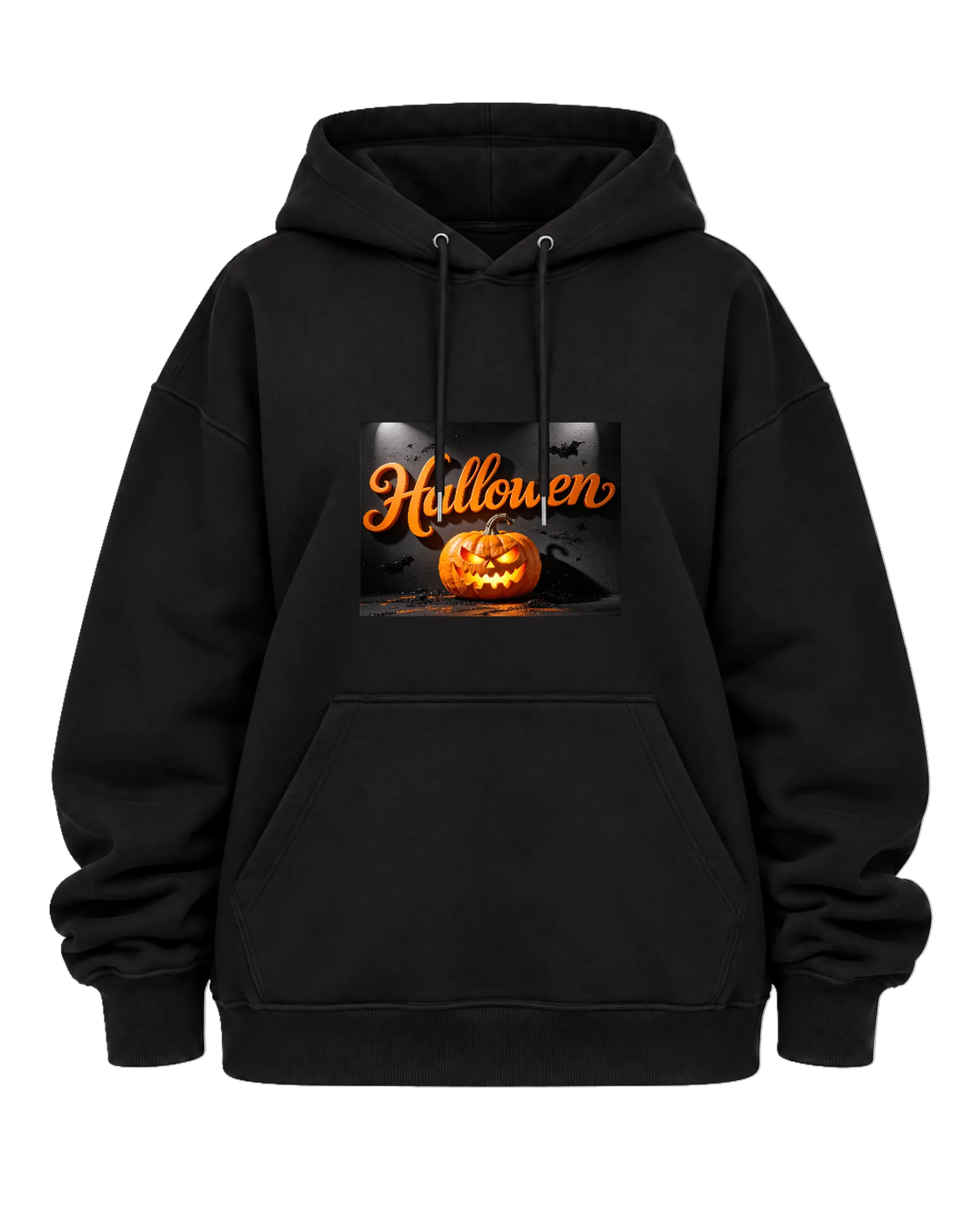 Blusa Moletom Canguru Halloween Abóbora Tipográfica e - Imagem 5