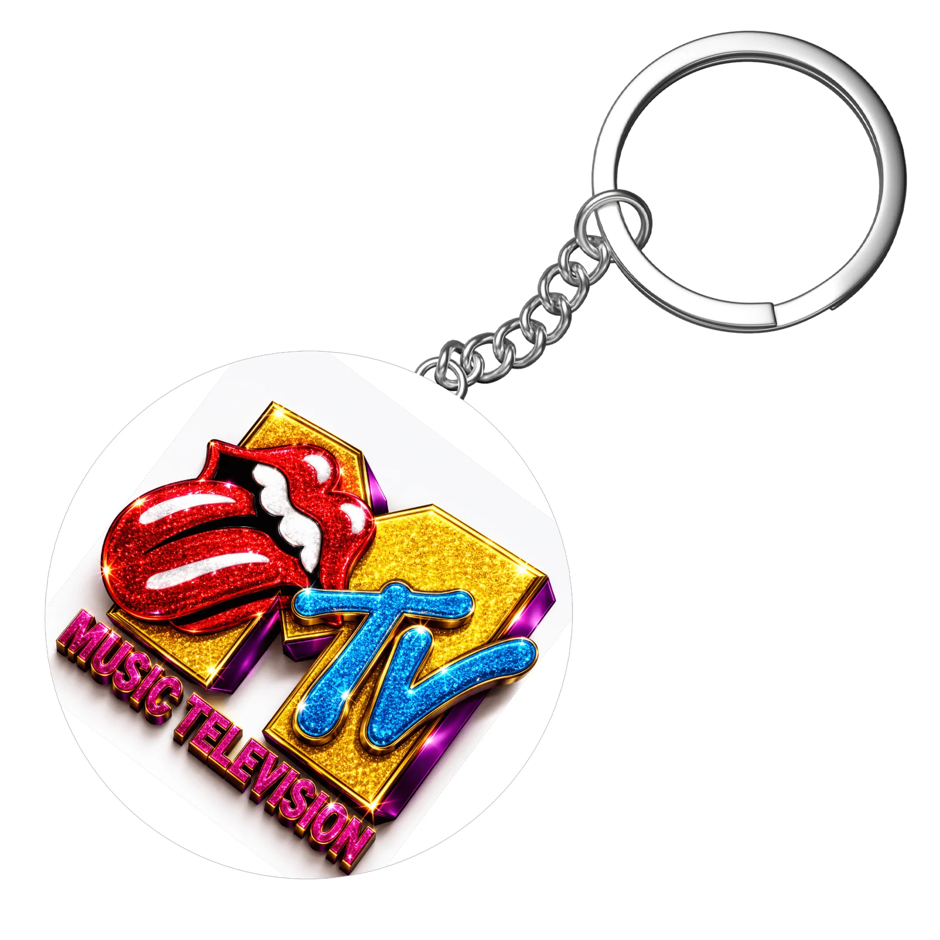 Chaveiro MDF Música TV Mtv Estilo Glam Glitter - Imagem 3
