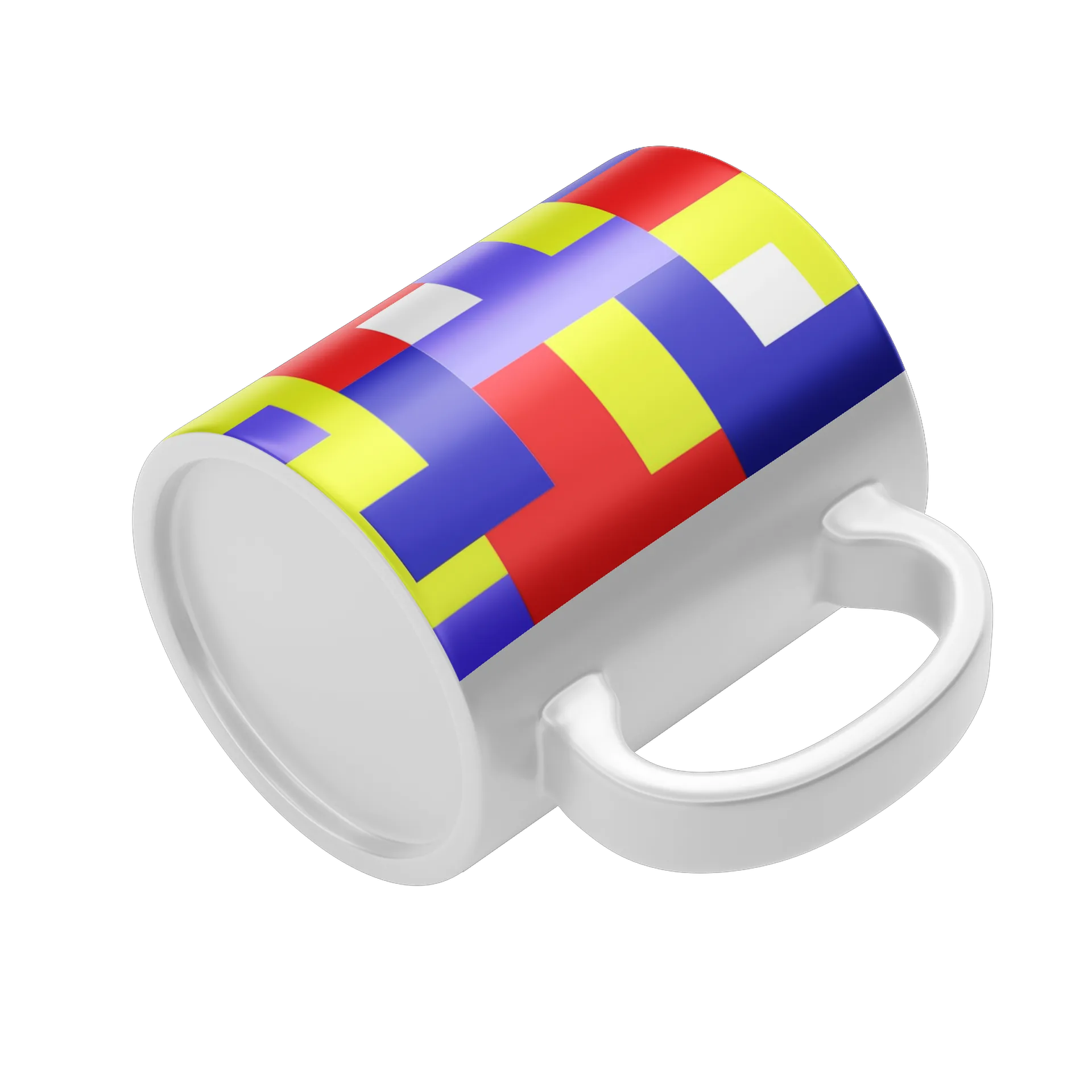Caneca Porcelana Abstrata Color Blocks 325ml - Imagem 4