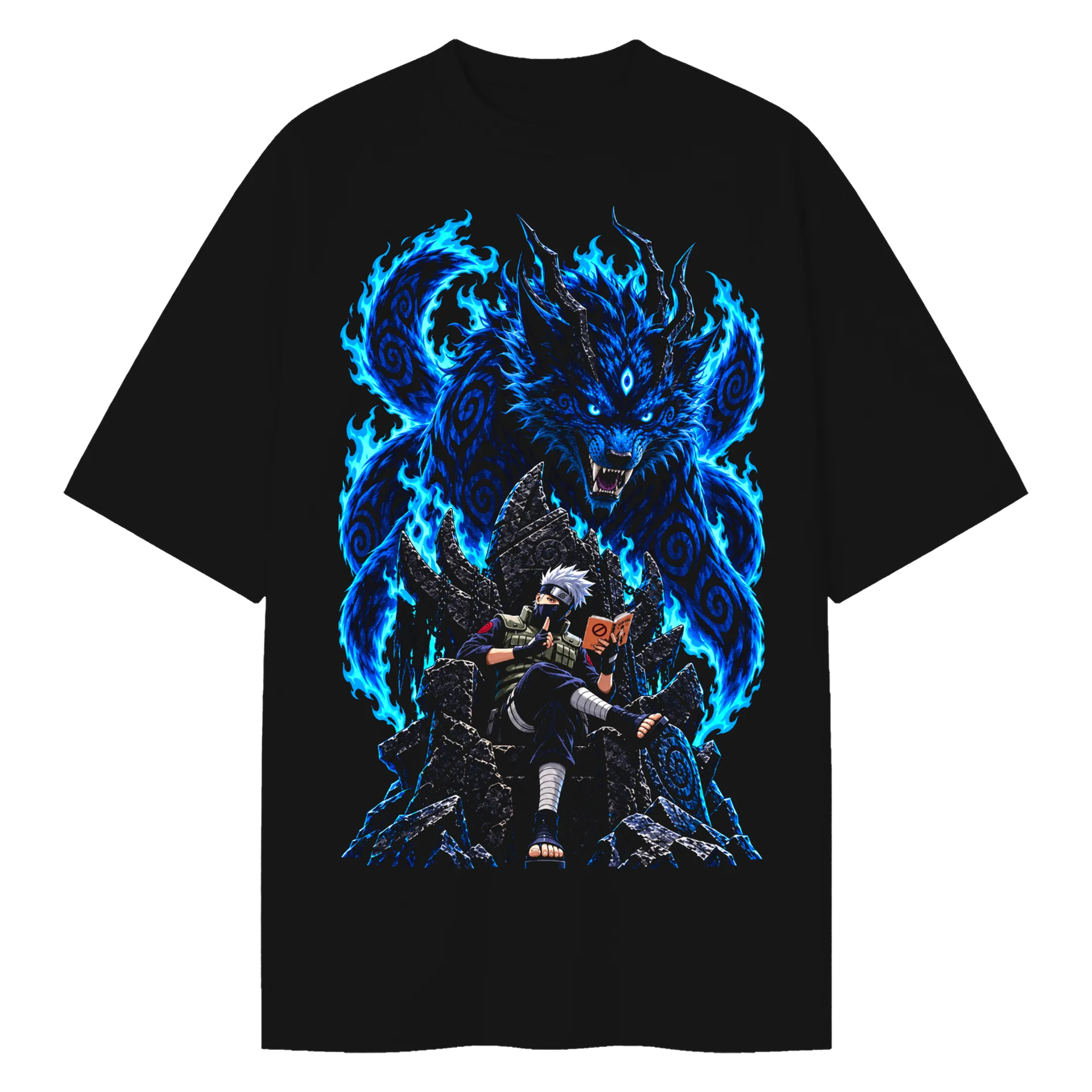 Camiseta Oversized Kakashi e Guardião Anime Naruto Premium - Imagem 1