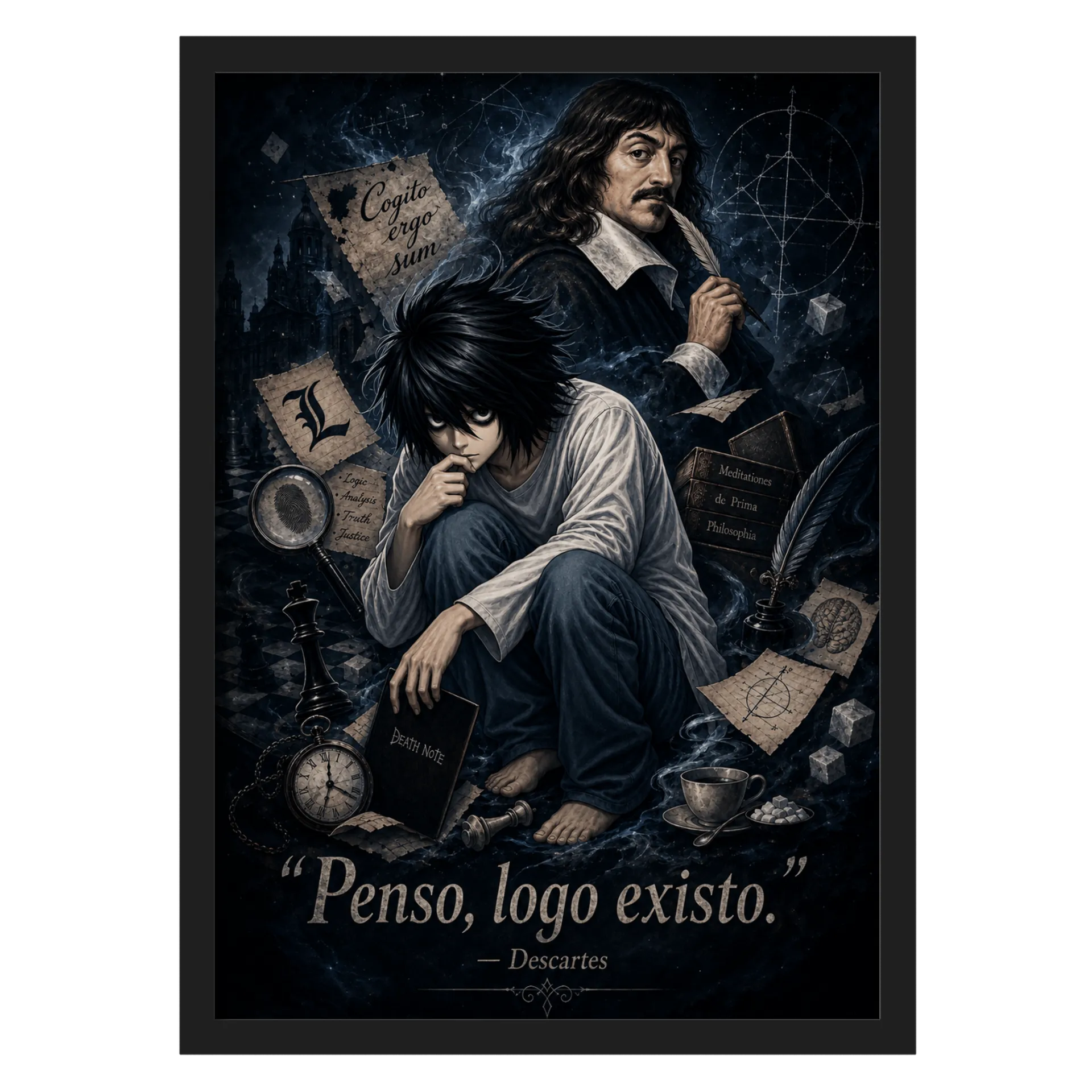 Quadro A3 L e Descartes (vidro) de Lpandoca — imagem 1 de 3