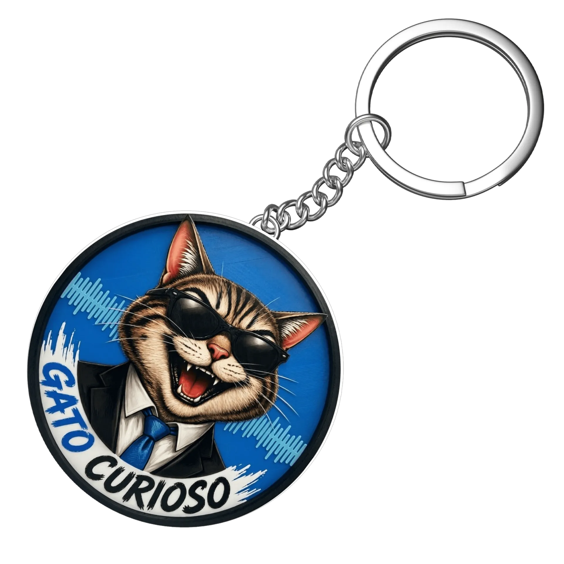 Chaveiro personalizado de Gato Curioso  — imagem 3 de 3