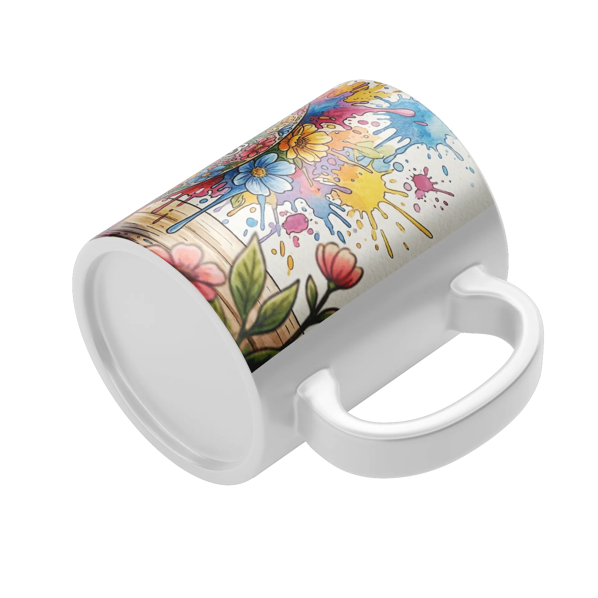 Caneca Naychronstreamers Floral Colorida 325ml - Imagem 4