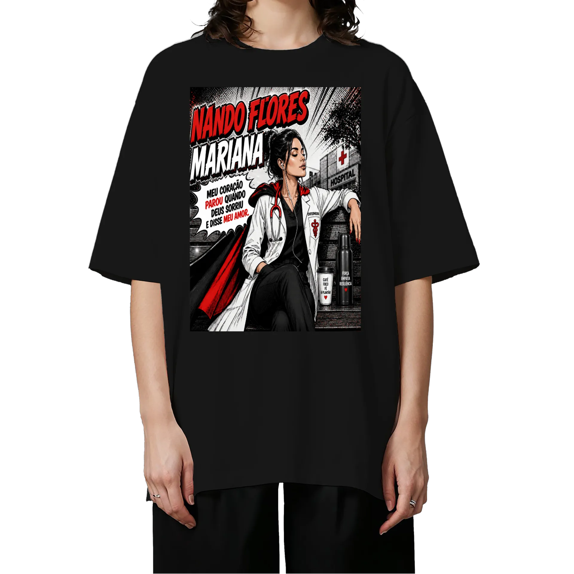 Camiseta Oversized Estampa Personalizada 100% Algodão - Imagem 3