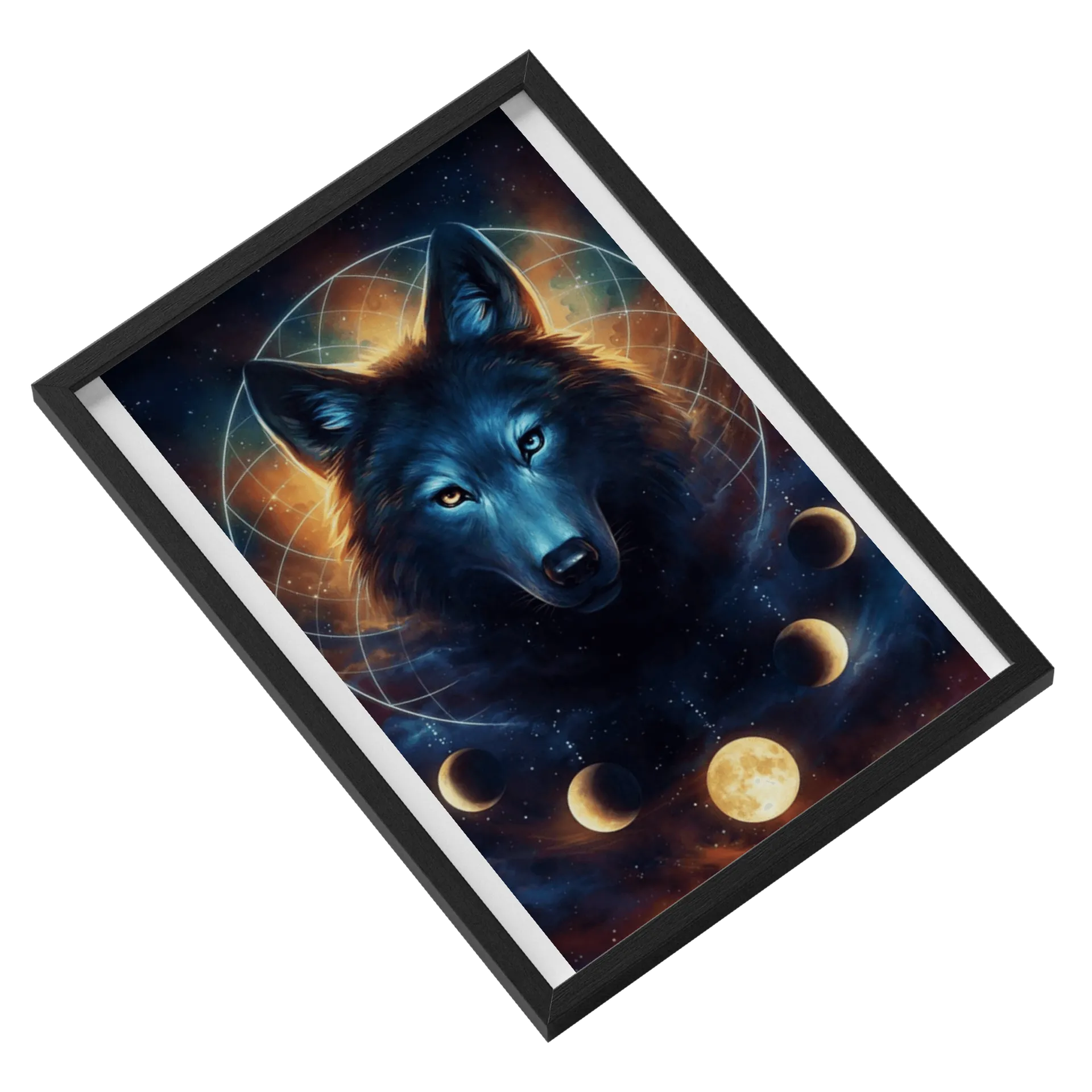 Quadro Lobo Espacial A3 MDF e Vidro de Katy