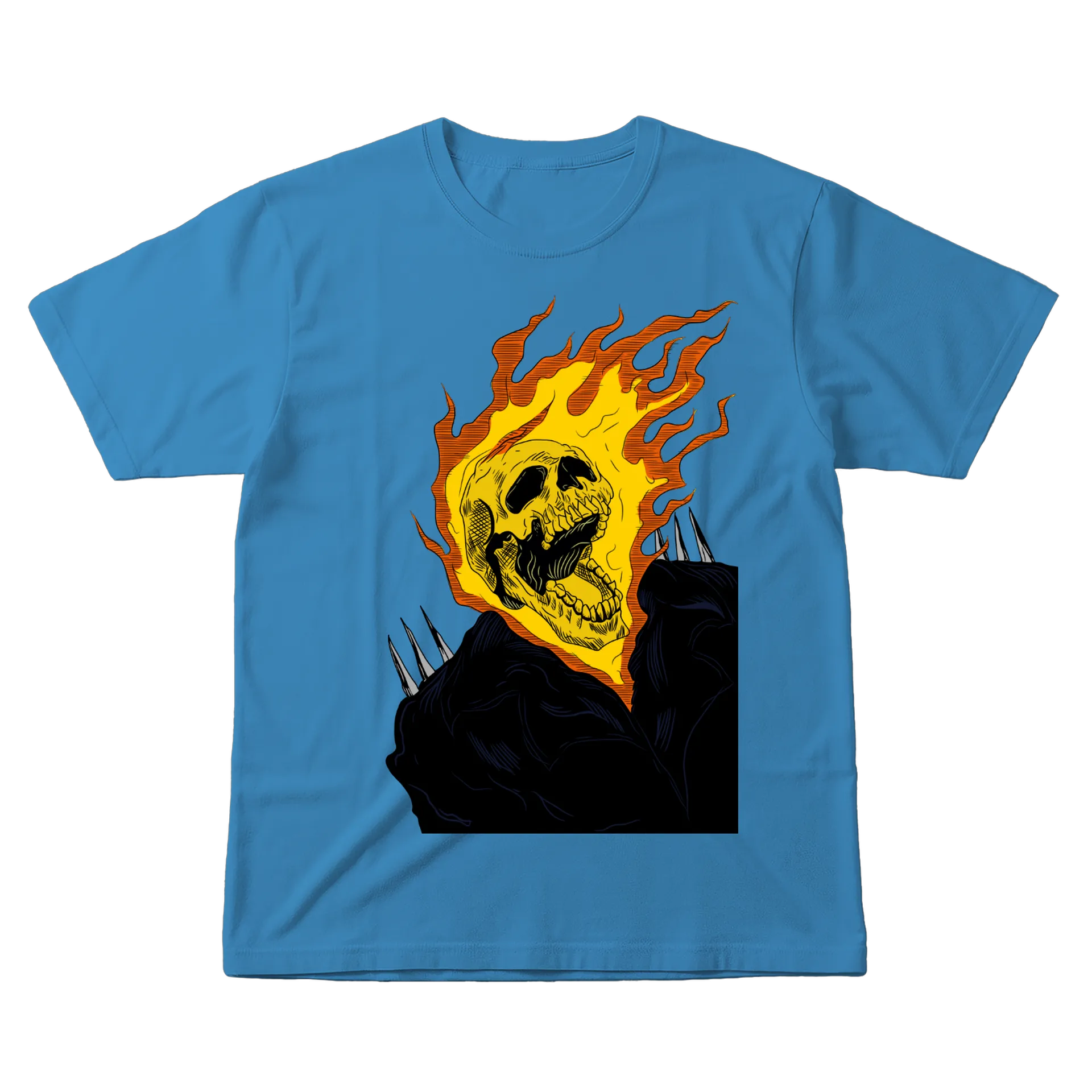 Camiseta Caveira em Chamas 100% Algodão - Imagem 1