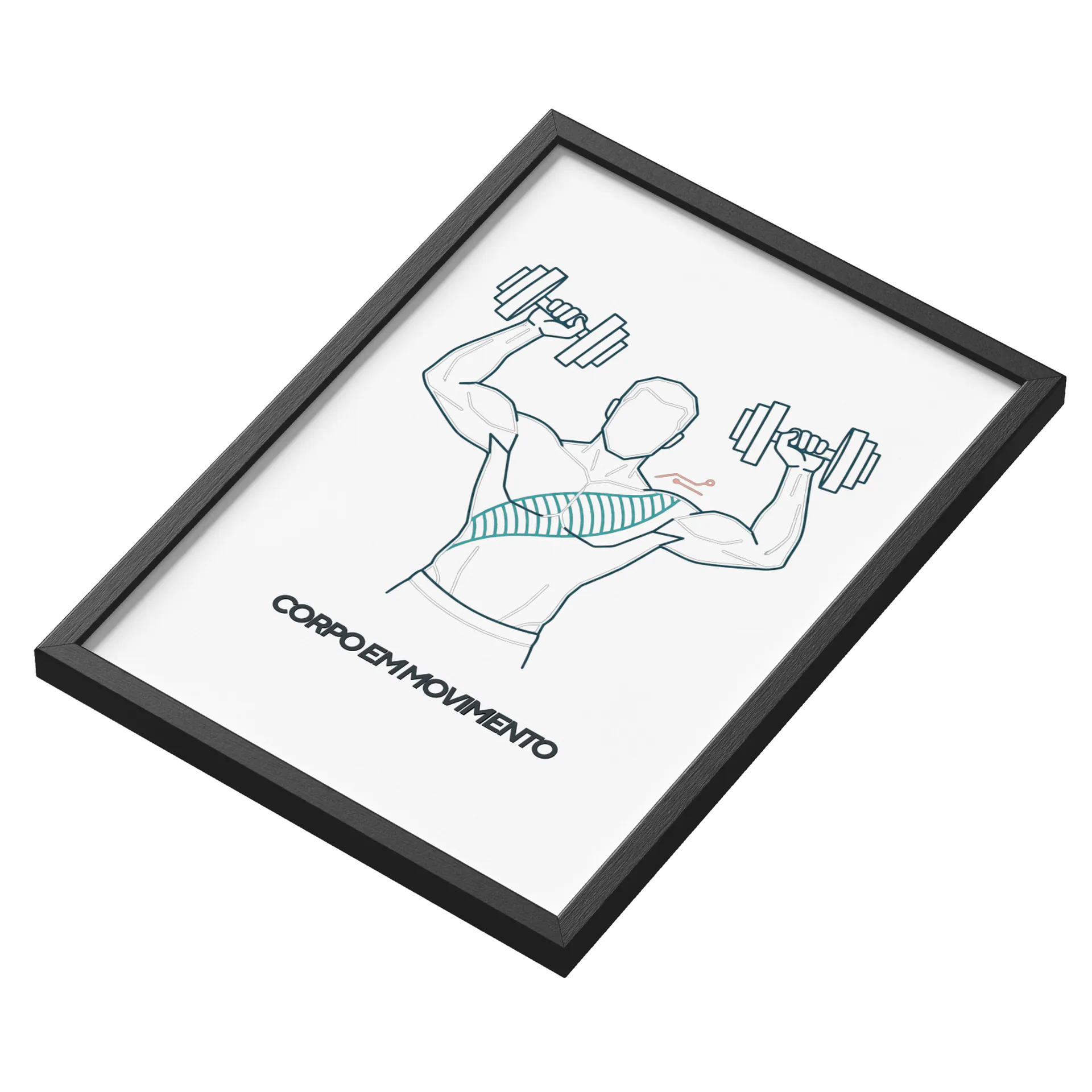 Quadro Corpo Masc em Movimento MDF e Vidro A3 - Imagem 3