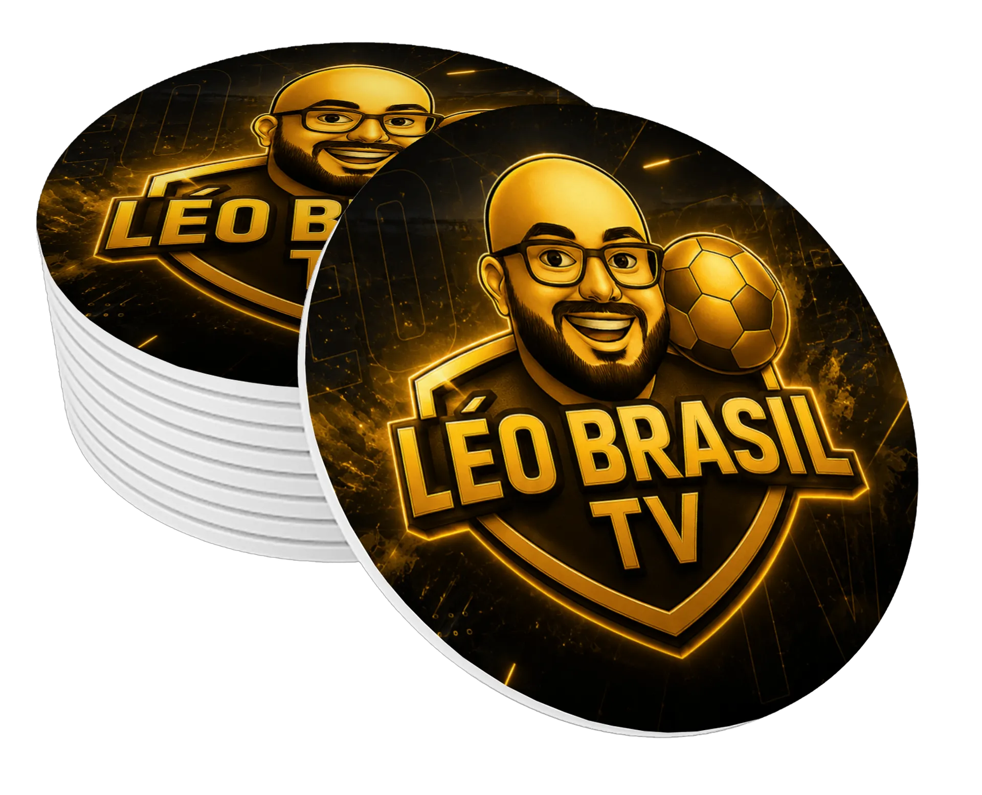 Porta-copos personalizado de Léo Brasil TV