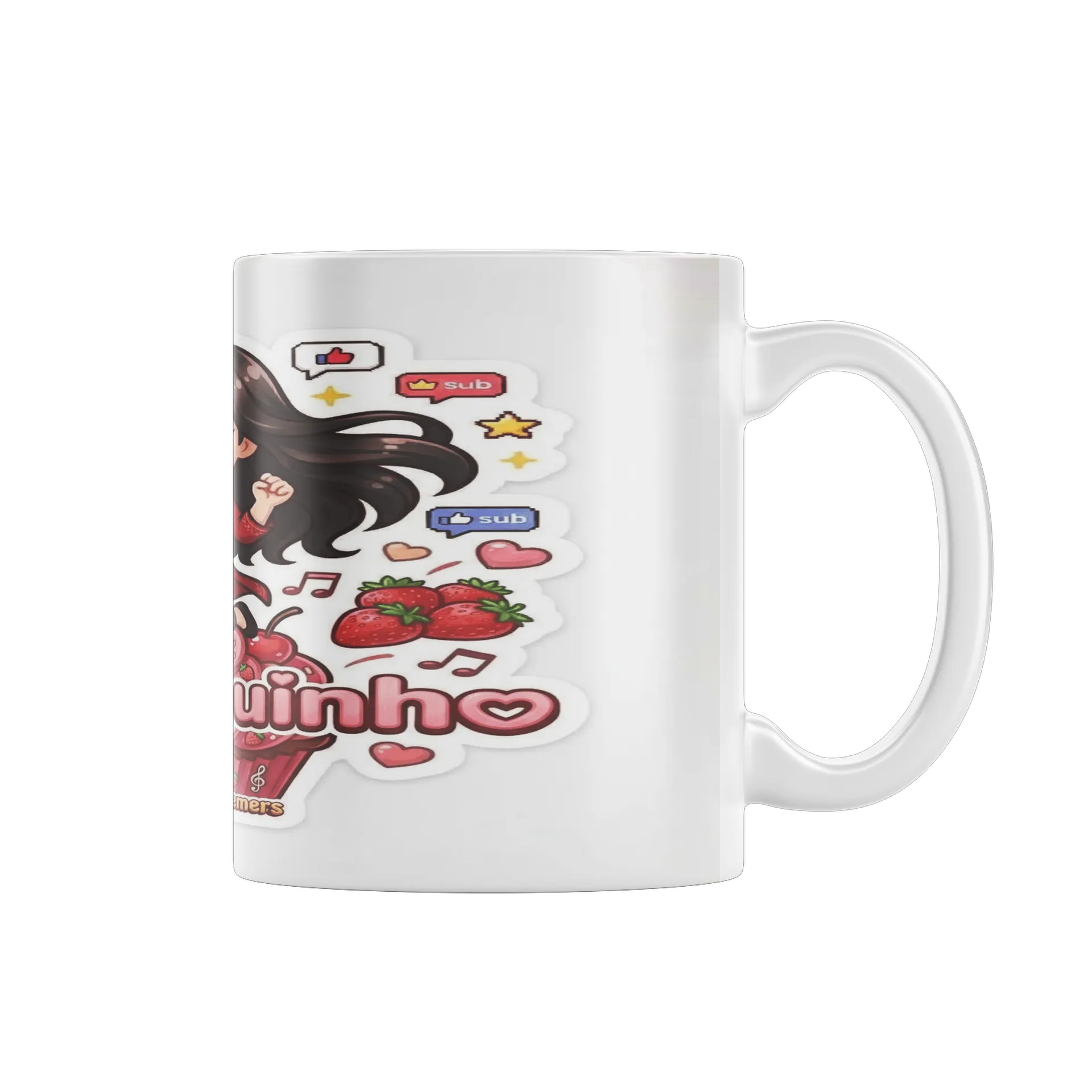 Caneca Estampa Chibi Moranguinho e Morangos 325ml - Imagem 2