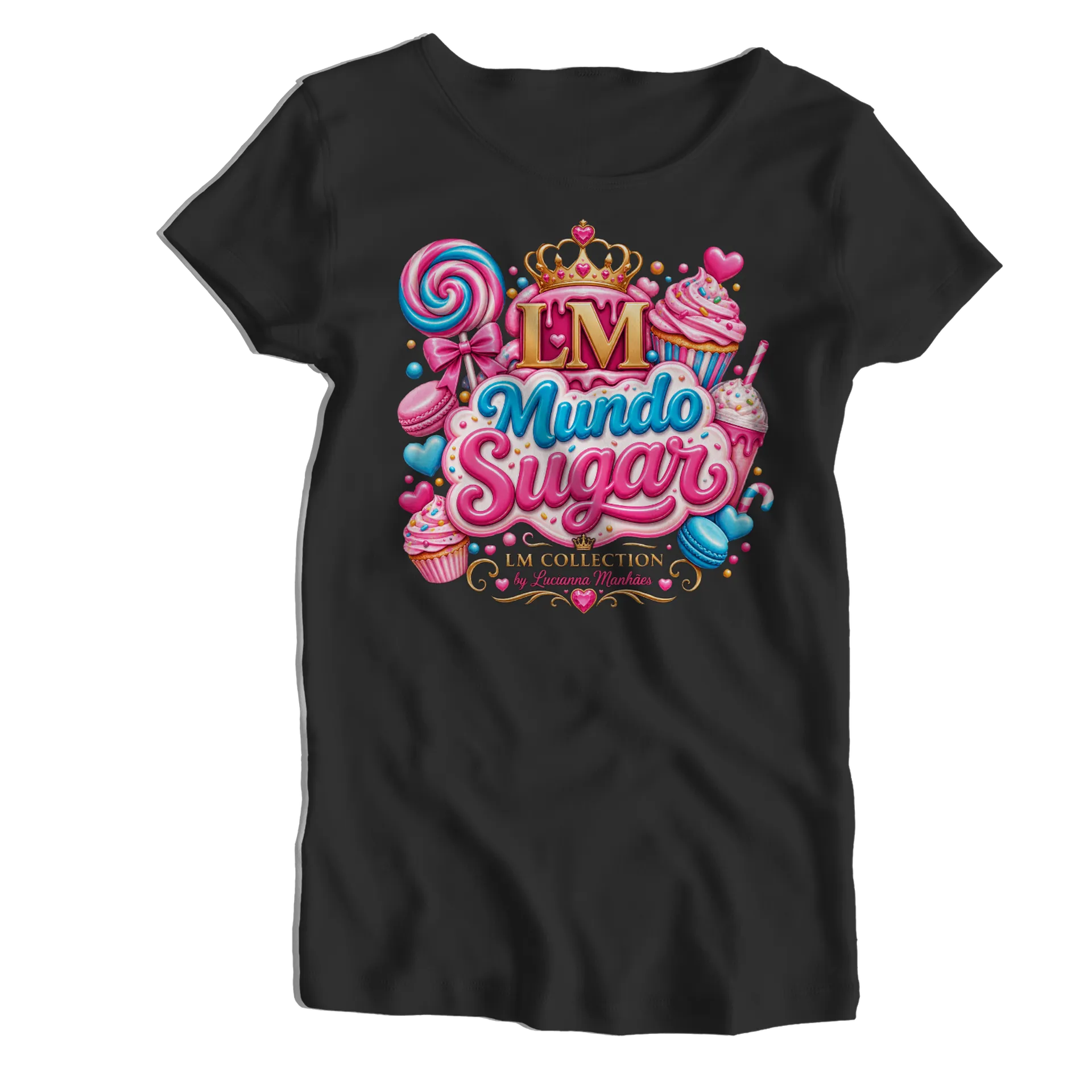 Camiseta Babylook Mundo Sugar by Luciana Manhães - Imagem 1