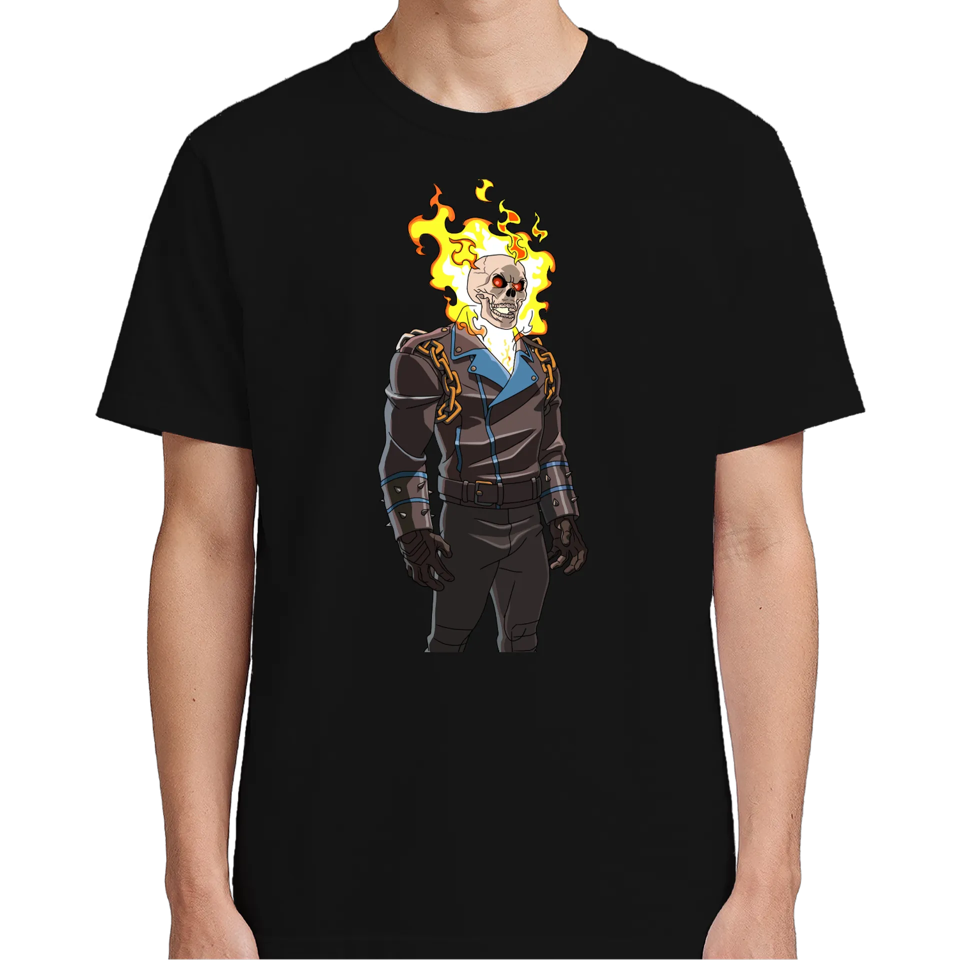 Camiseta Esqueleto Flamejante 100% Algodão - Imagem 5