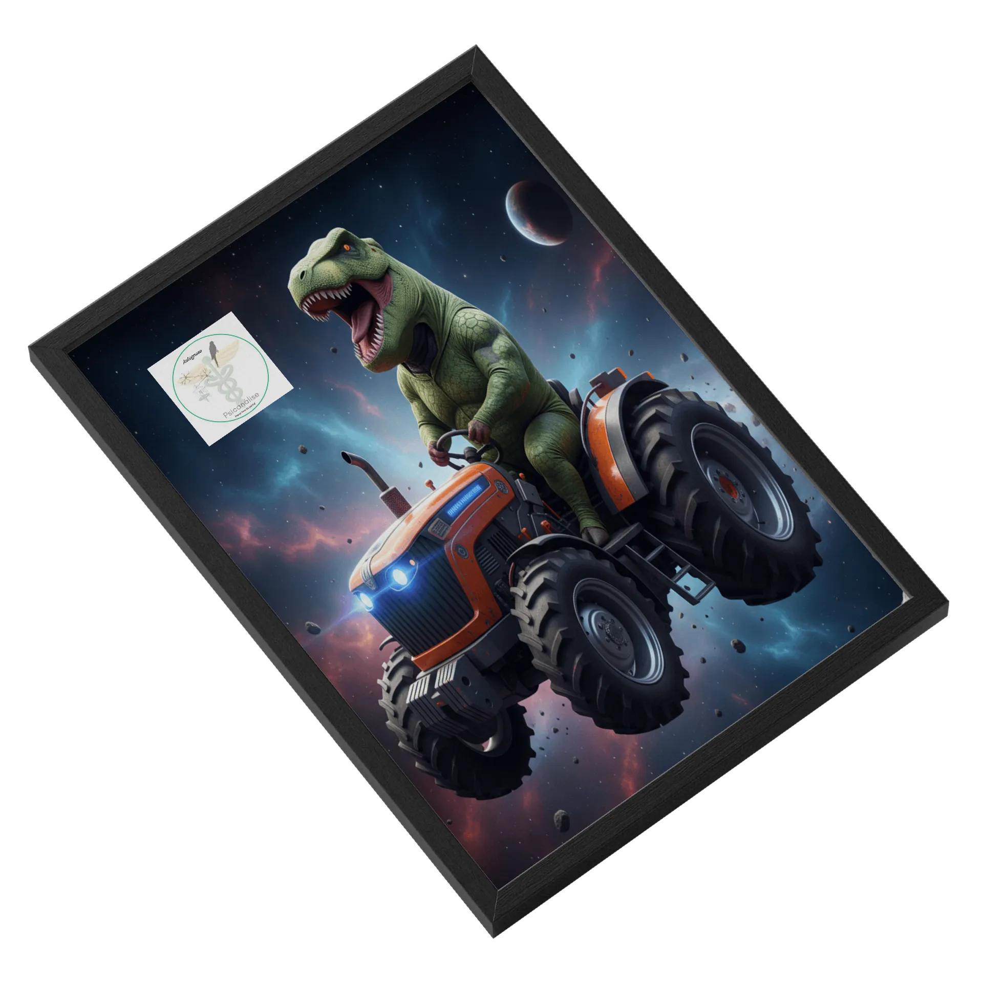 Quadro Dinossauro em Trator Espaço A3 - Imagem 2