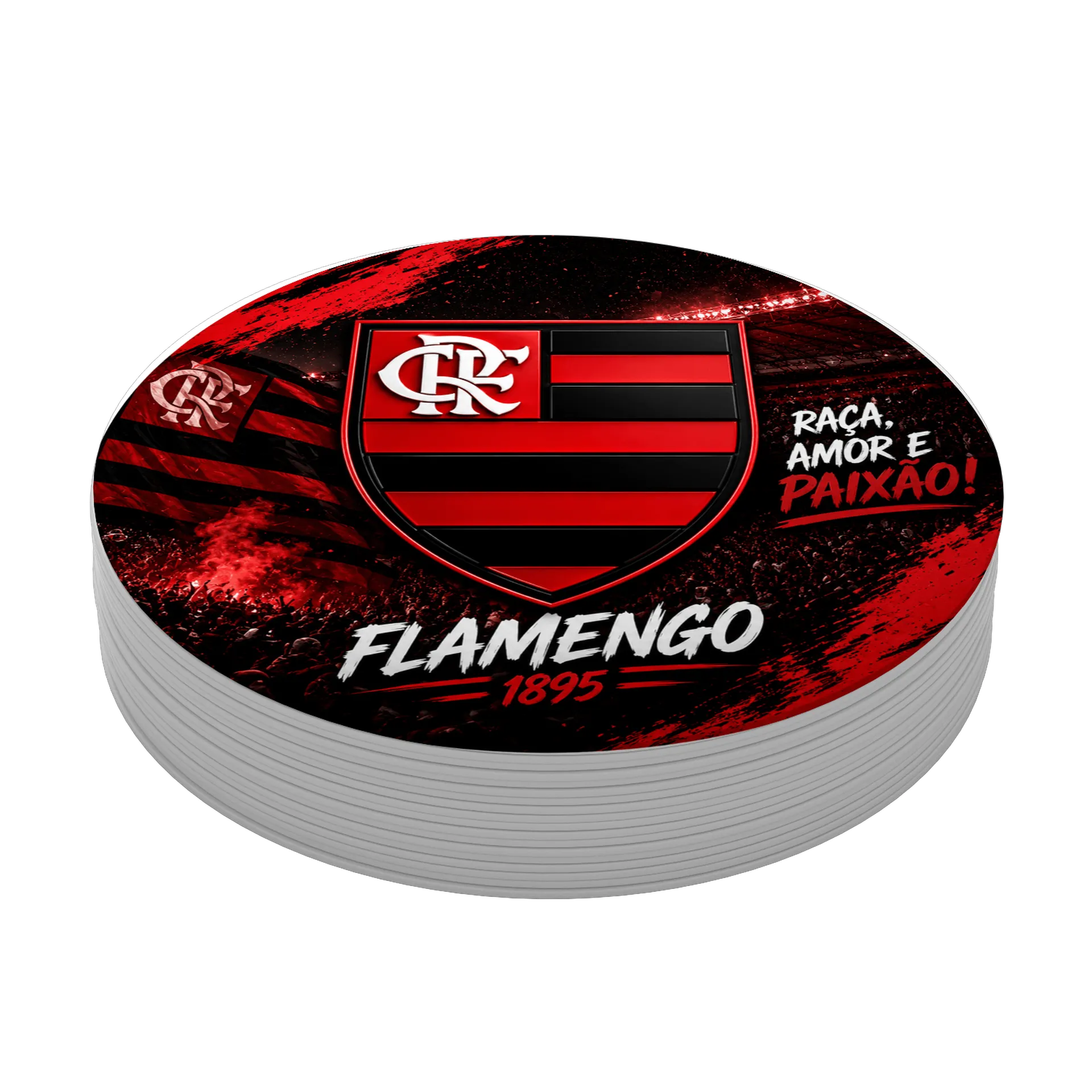 Porta-copo MDF Flamengo Raça Amor e Paixão - Imagem 4