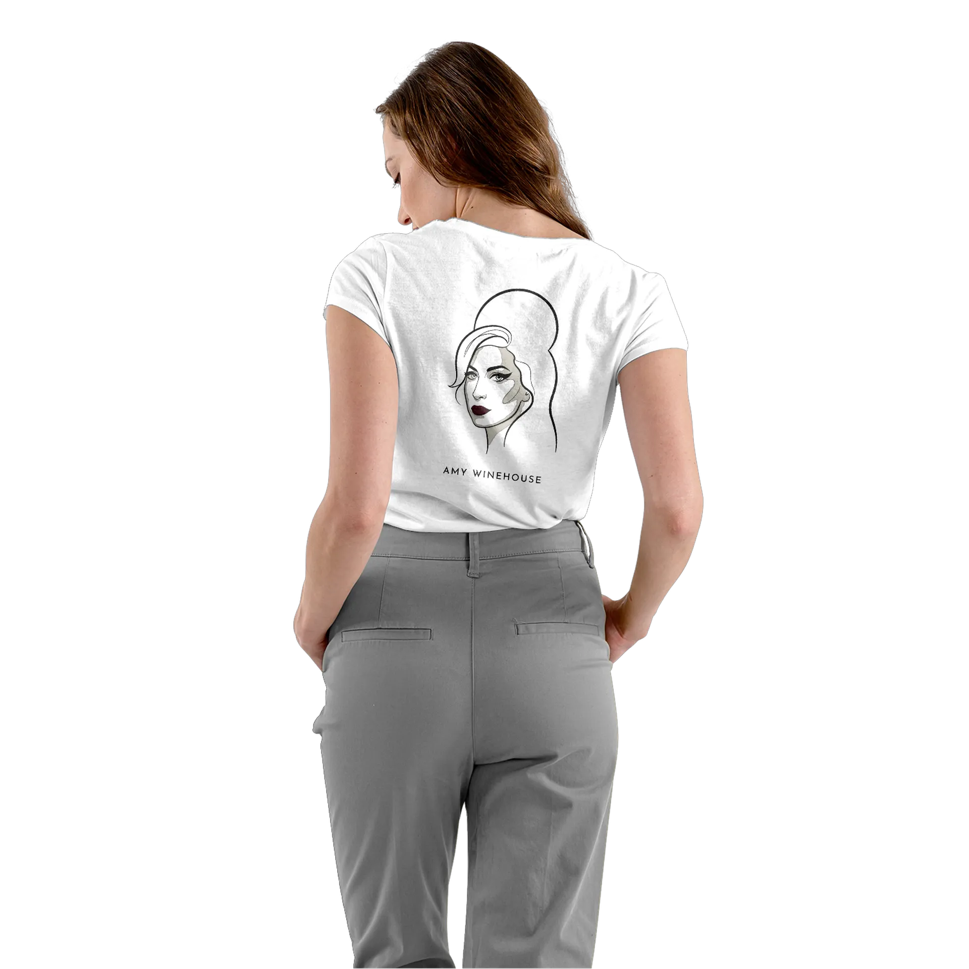 Camiseta Babylook Amy Winehouse Tipográfica e Retrato 100% de Caneca Store — imagem 3 de 5
