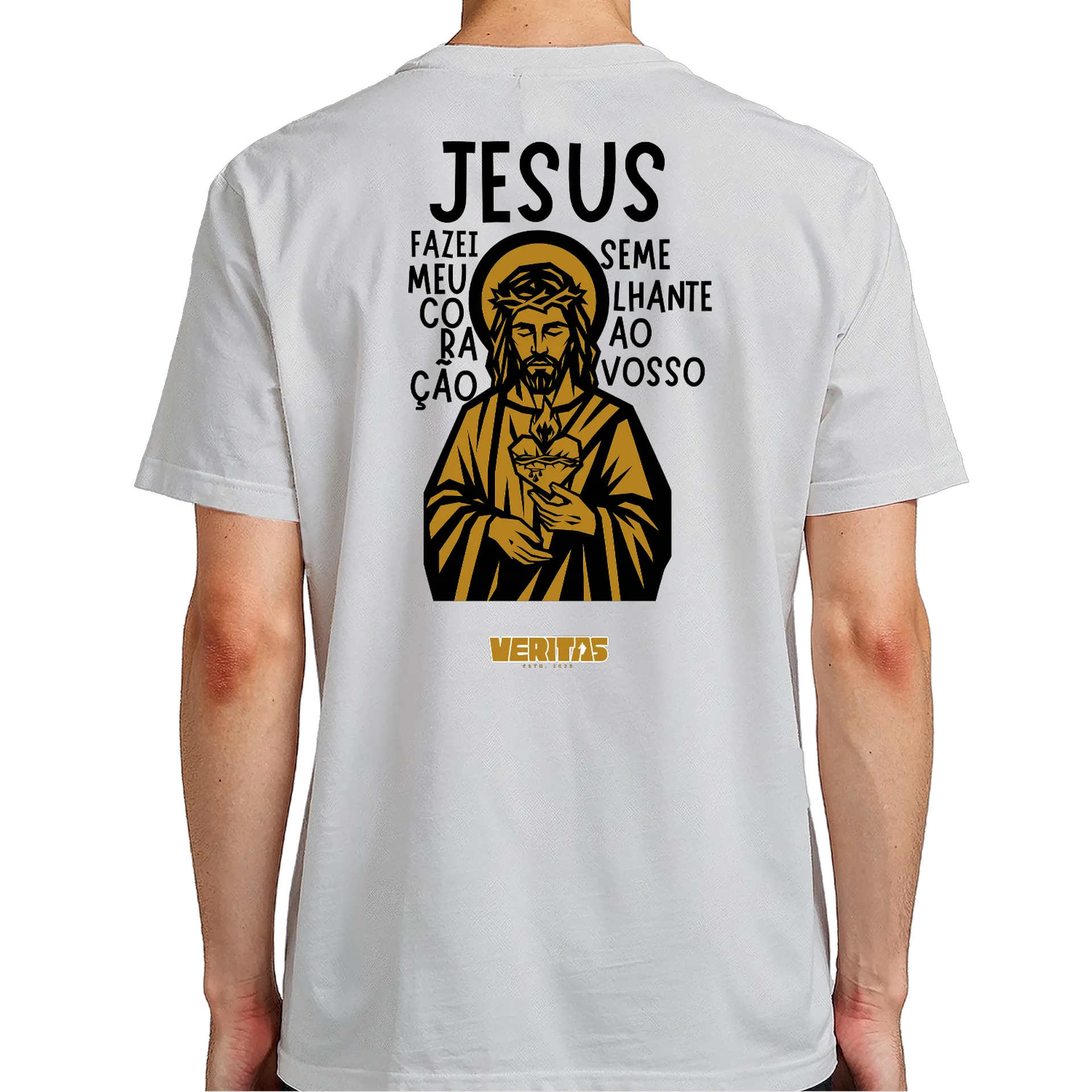 Camiseta - Sagrado Coração de Jesus - Dourado - Imagem 7