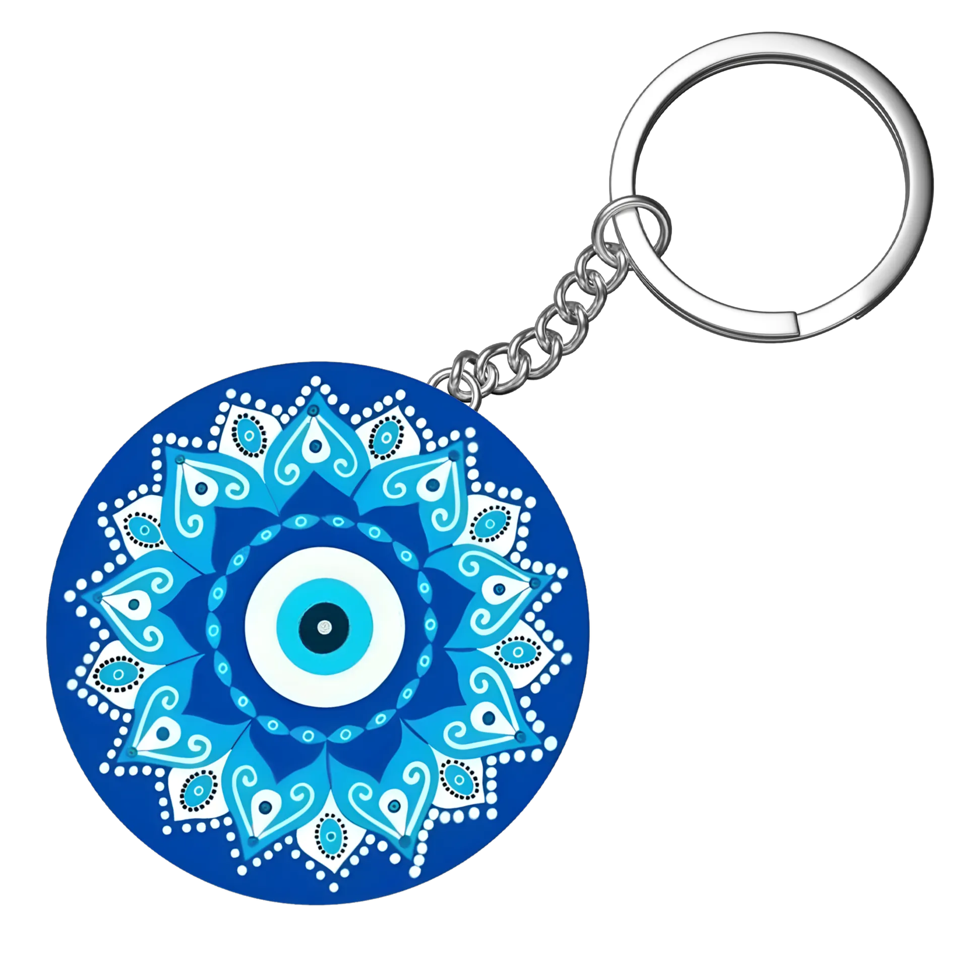Chaveiro MDF Estampa Mandala Azul 5x5cm de Luz da lua 🌙 — imagem 3 de 3