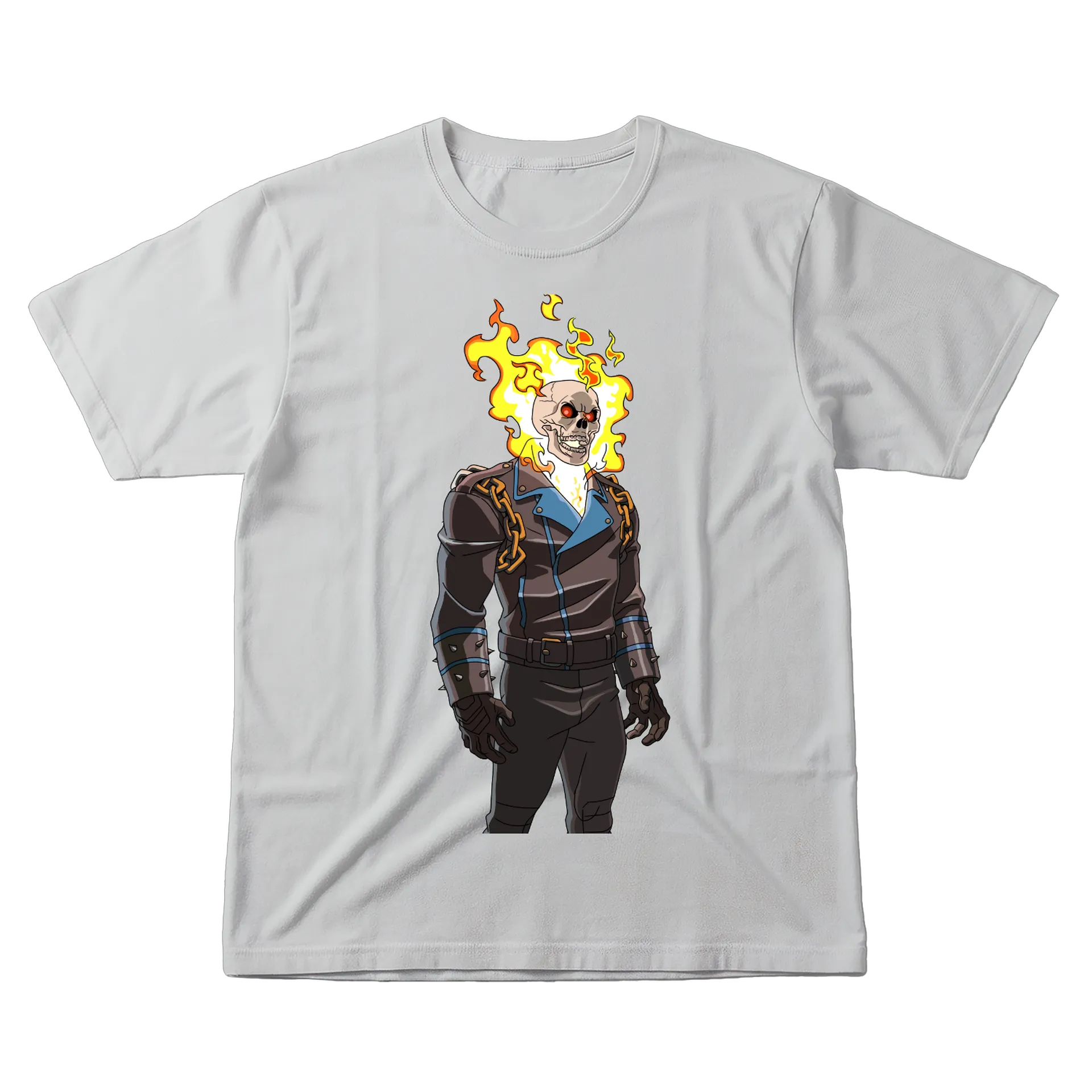 Camiseta Esqueleto Flamejante 100% Algodão - Imagem 1