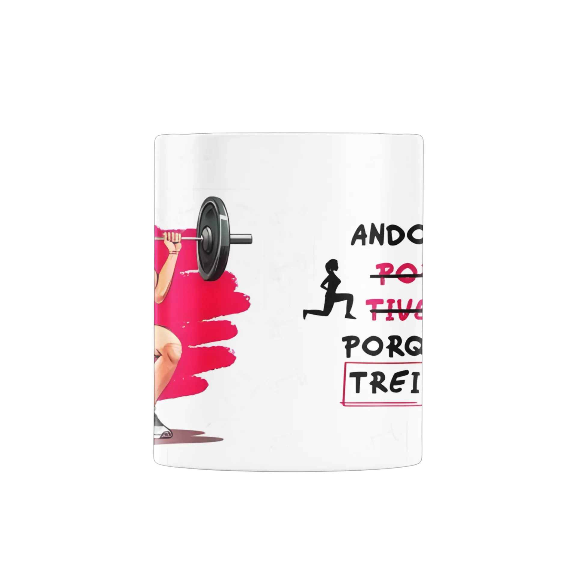 Caneca Porcelana Agachamento Frase Treinei Perna 325ml de Ana — imagem 3 de 4