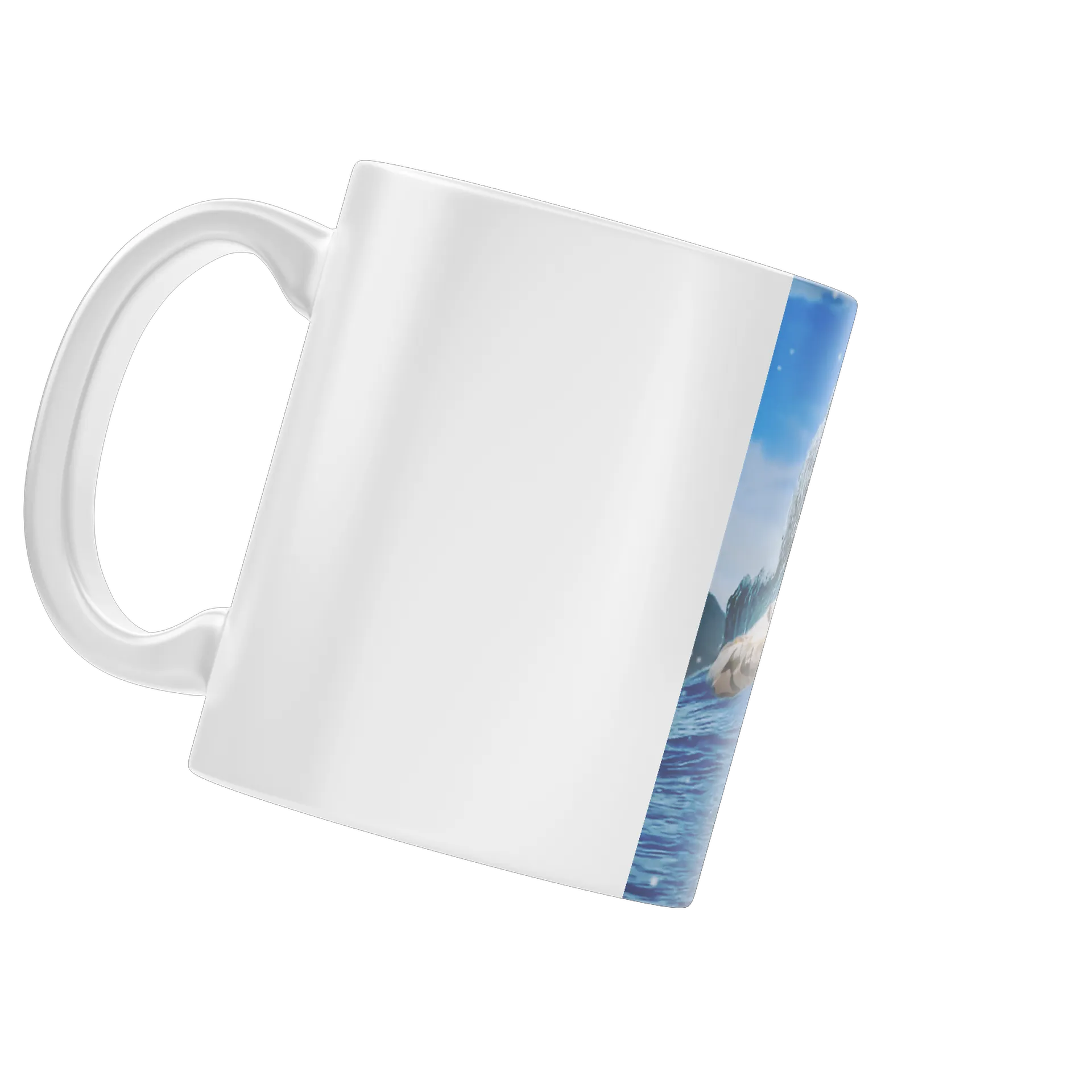 Caneca Porcelana Praia e Onda 325ml de cleodearaujo
