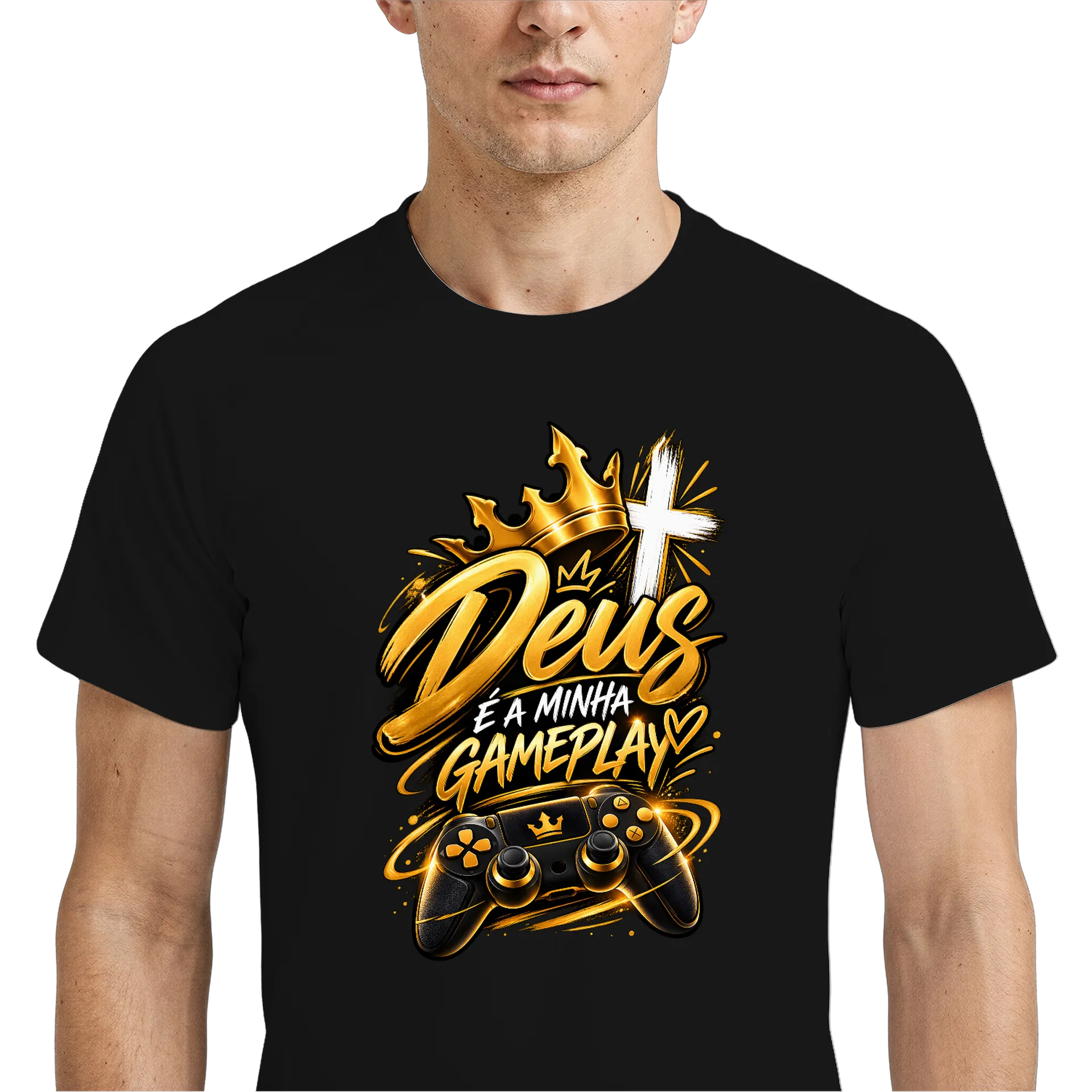 Camiseta Dry Fit Deus é a Minha Gameplay Respirável - Imagem 4