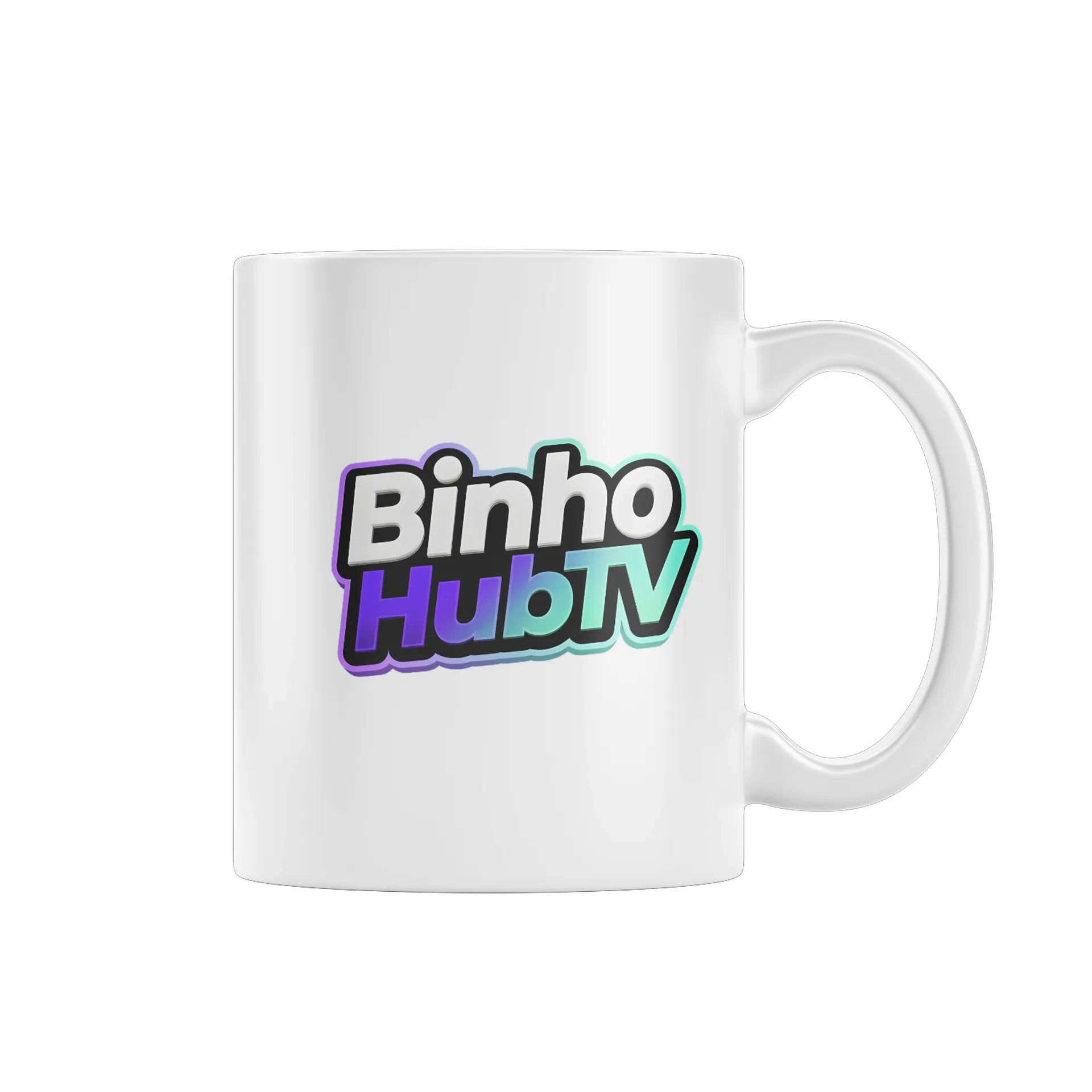 Caneca Logotipo Tipográfico Binho HubTV Colorido 325ml de Binho — imagem 1 de 4