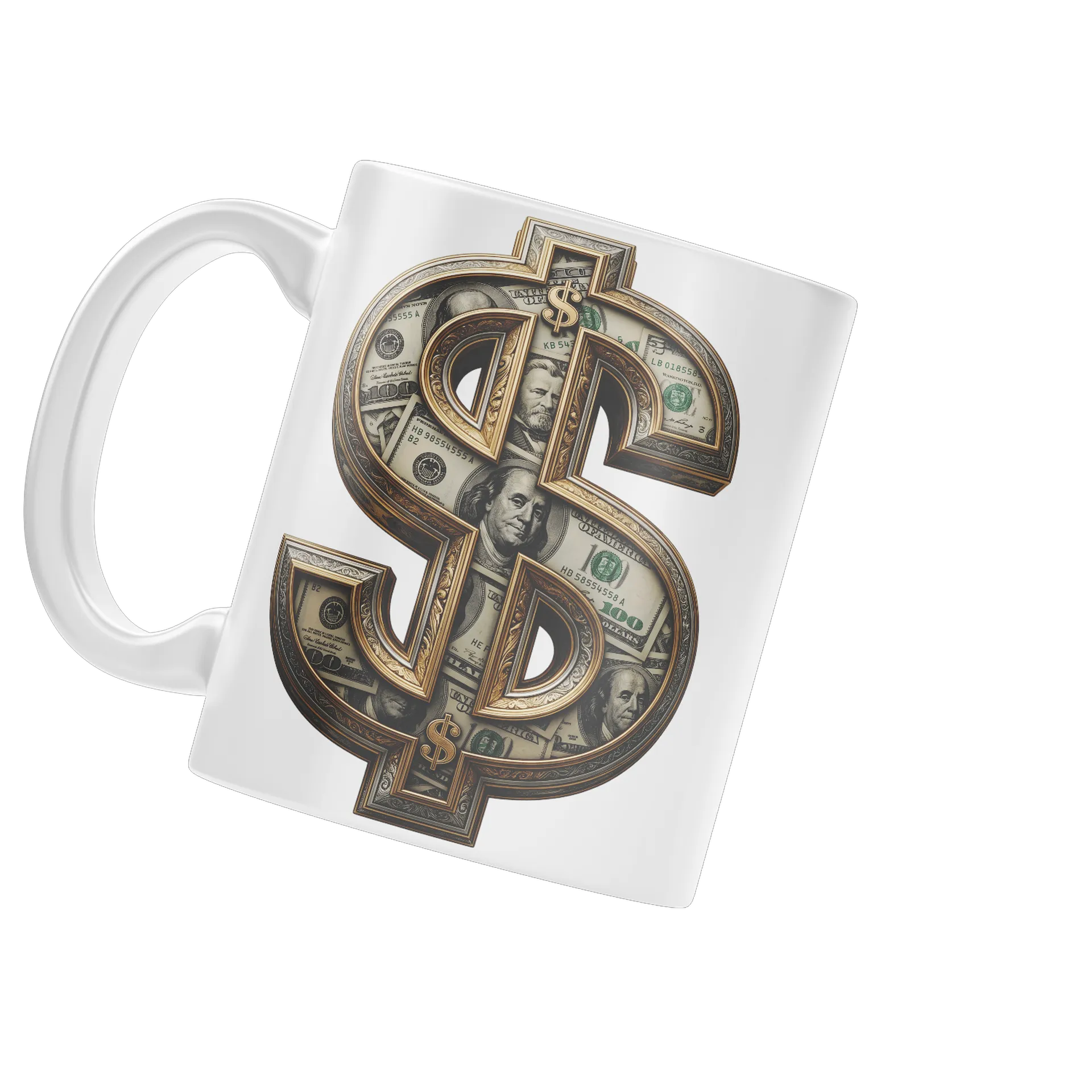 Caneca Porcelana Símbolo Dólar 325ml - Imagem 3