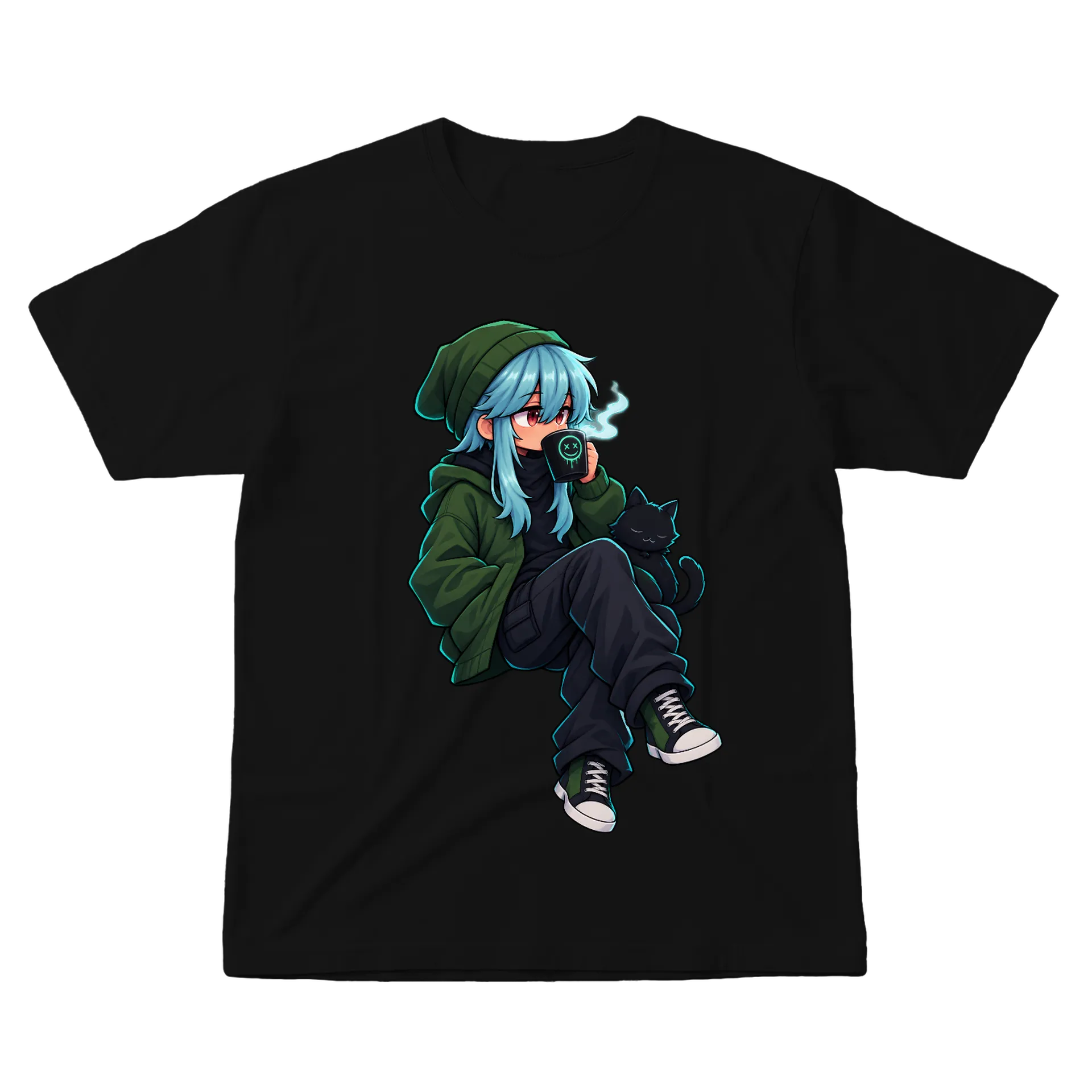 Camiseta Coffee After Dark Estampa de Estilo Coth 100% de Blankyzito2p0 — imagem 1 de 6