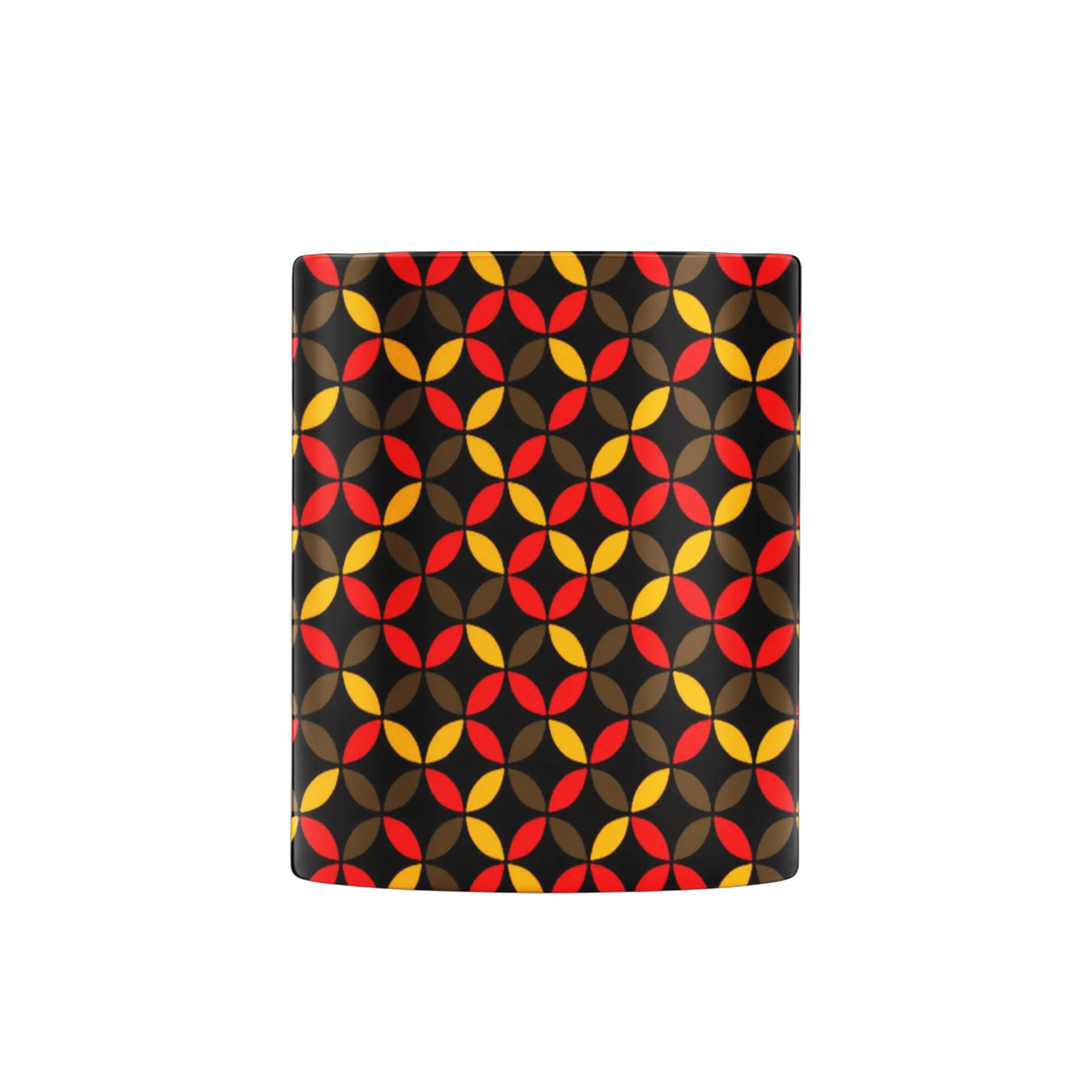 Caneca Estampa Geométrica Amarelo Vermelho Marrom 325ml - Imagem 2