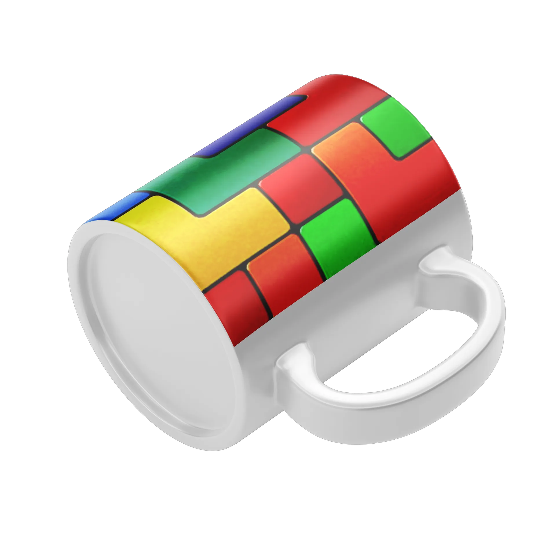 Caneca Porcelana Estampa Color Blocks 325ml - Imagem 4
