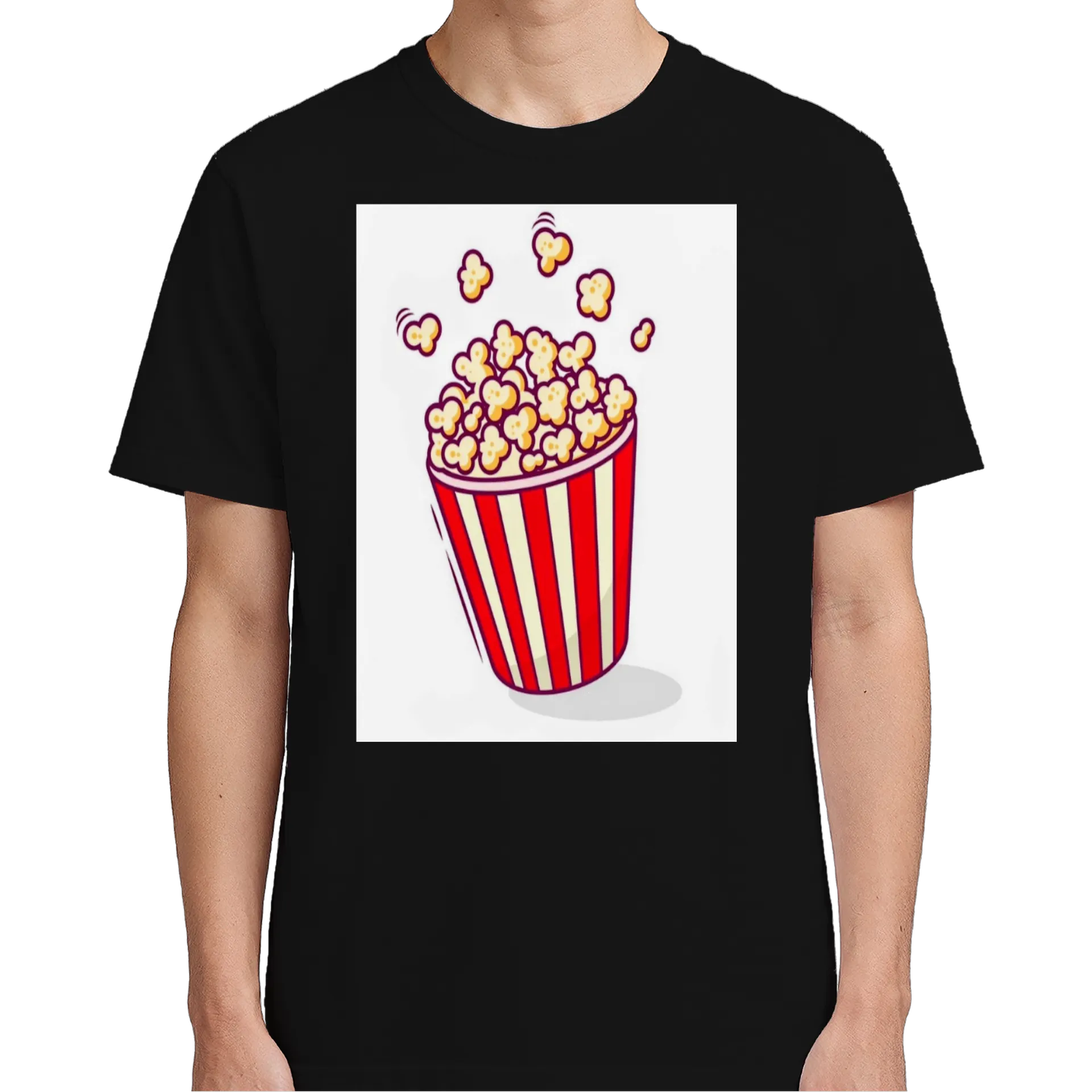 Camiseta Pipoca em Balde Listrado Vermelho 100% Algodão - Imagem 4