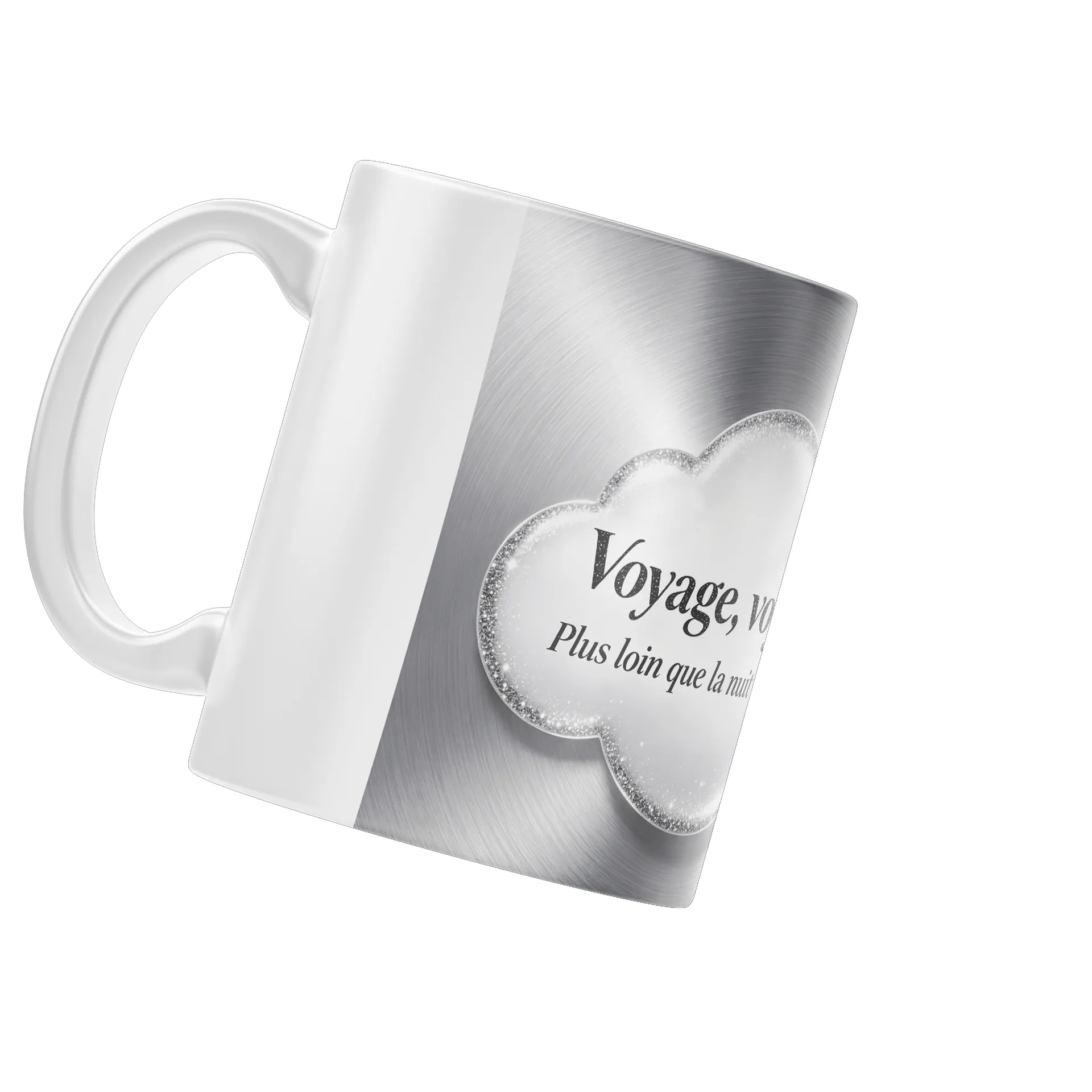 Caneca Porcelana Frase Voyage 325ml - Imagem 3