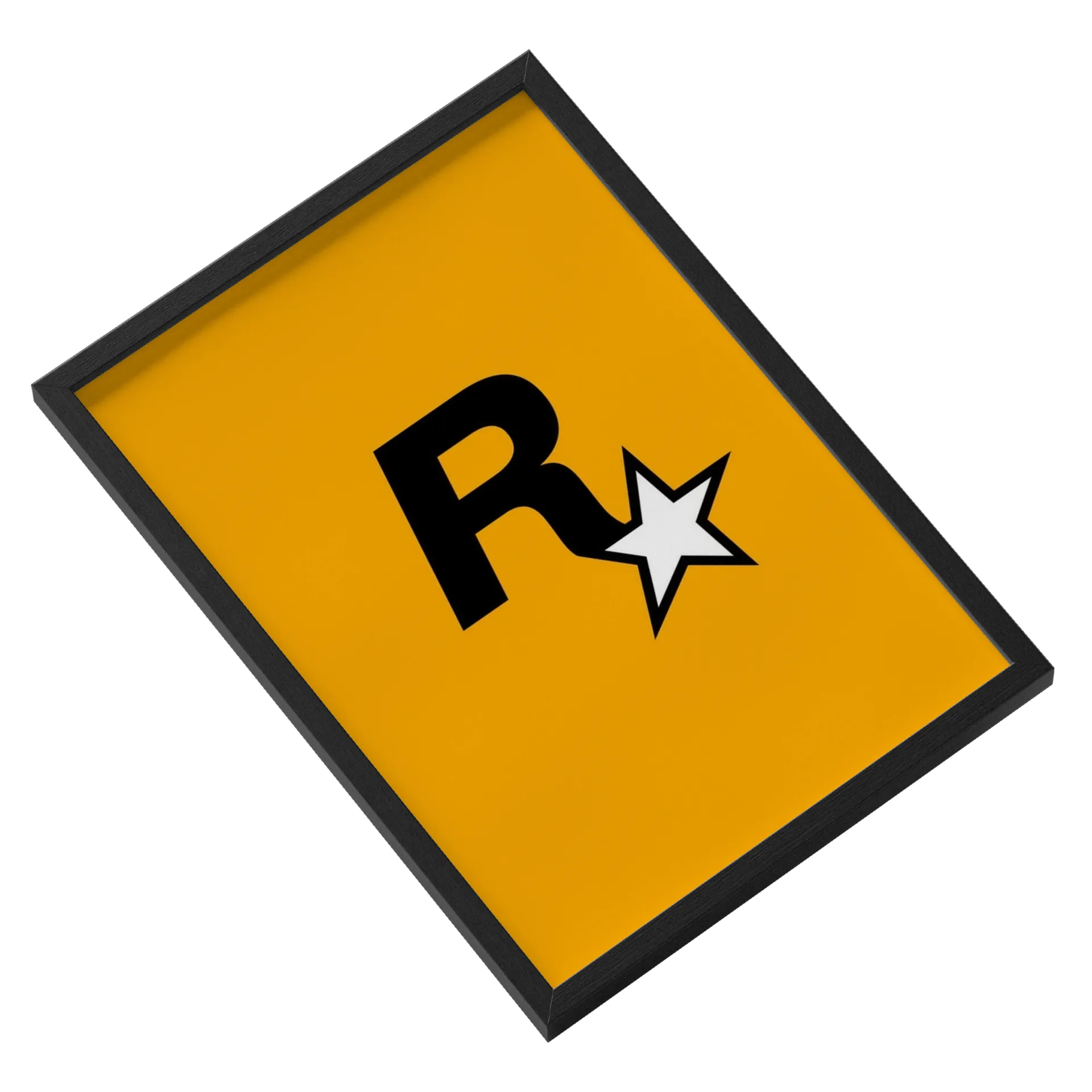 Quadro Tipográfico Letra R Estrela Fundo Laranja A3 Com - Imagem 2