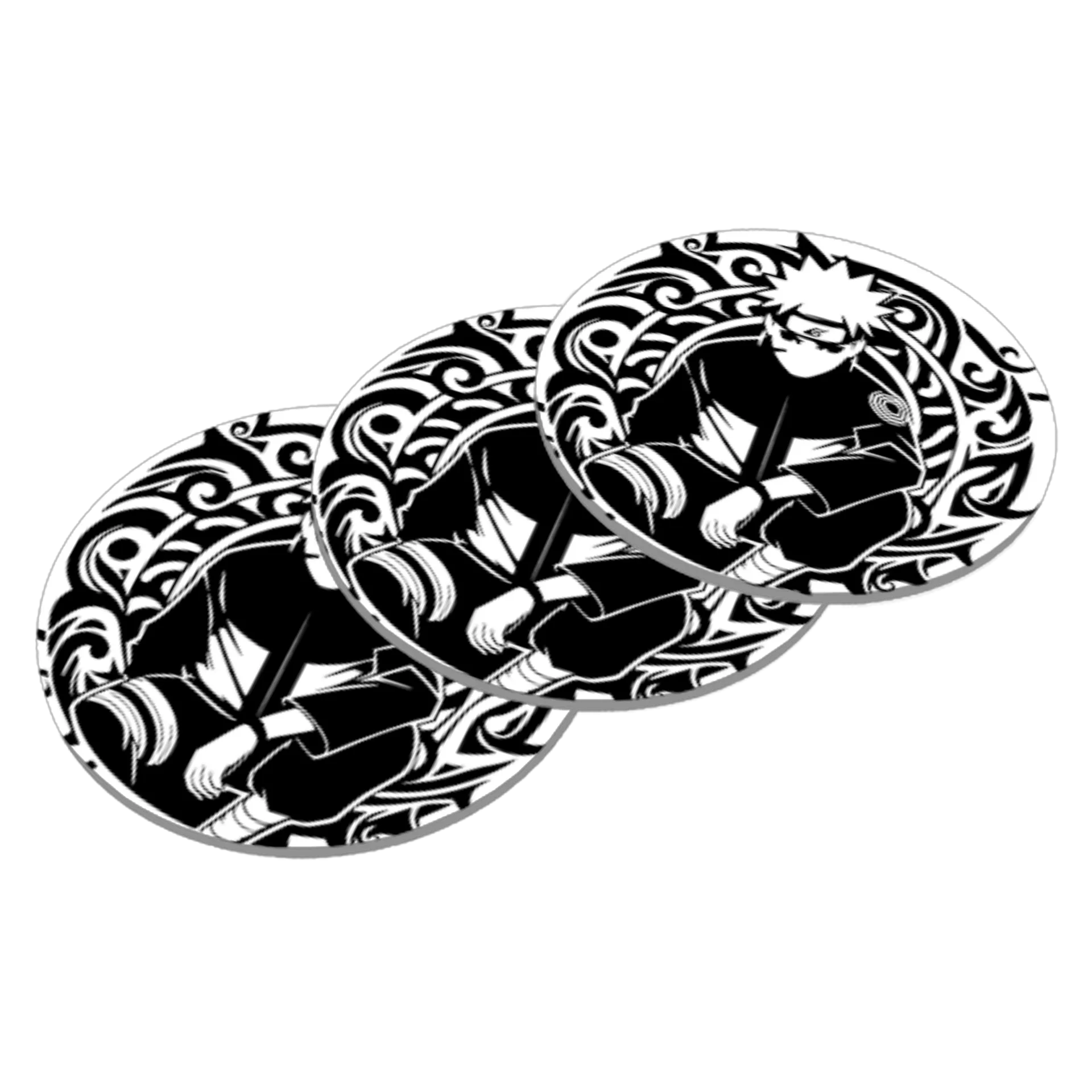 Porta-copo MDF Naruto Estampa Tribal 10x10cm - Imagem 3