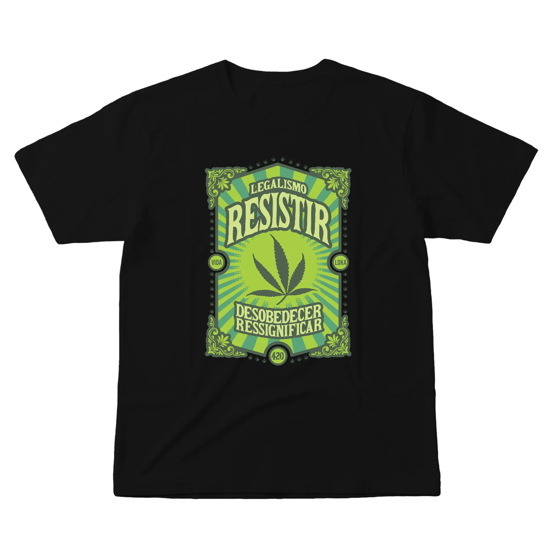 Camiseta Legalismo Resistir 100% Algodão Preto - Imagem 1