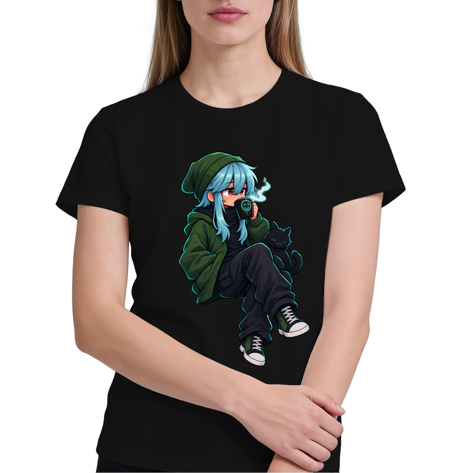 Camiseta Coffee After Dark Estampa de Estilo Coth 100% de Blankyzito2p0 — imagem 3 de 6