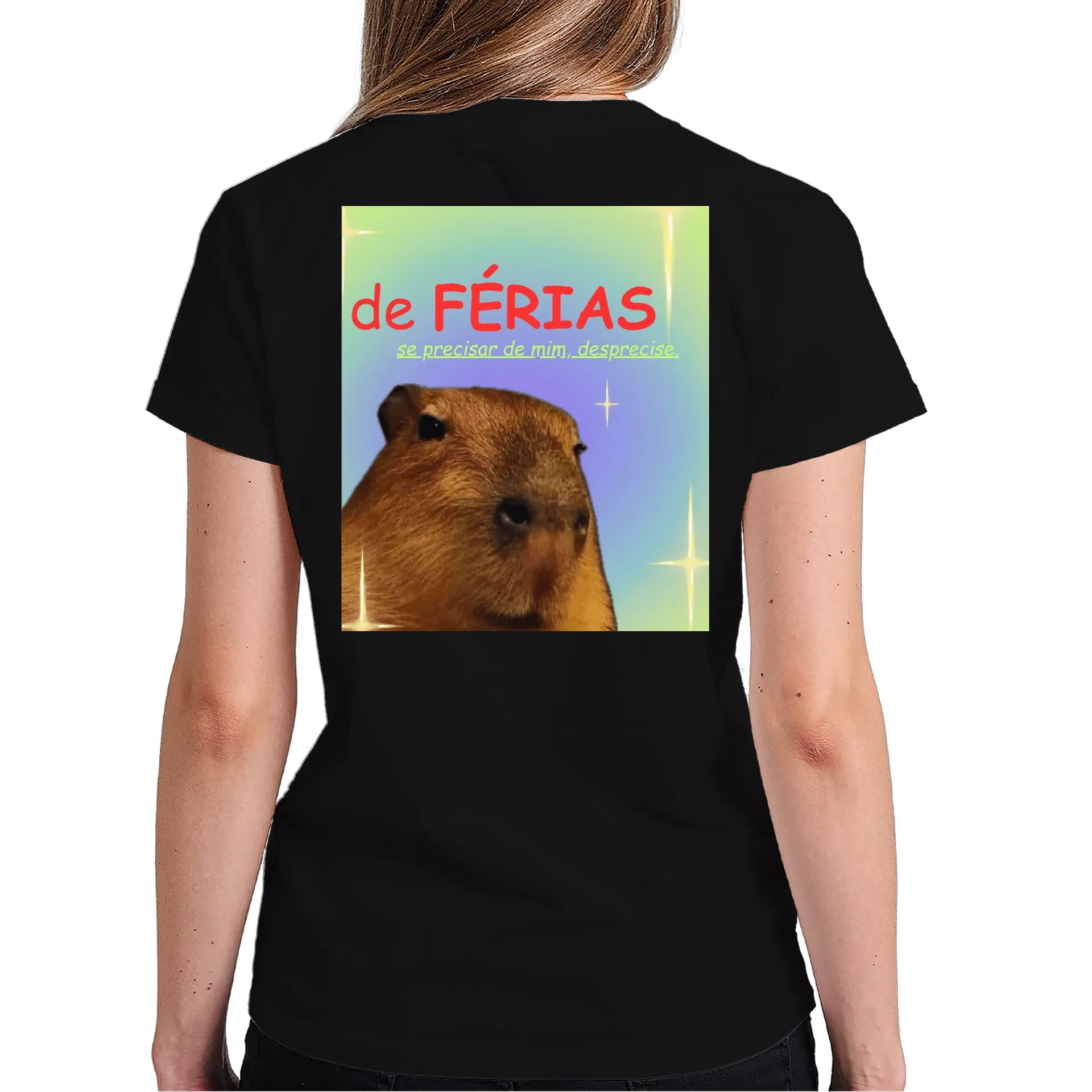 Camiseta Estampa Capivara de Férias 100% Algodão - Imagem 6
